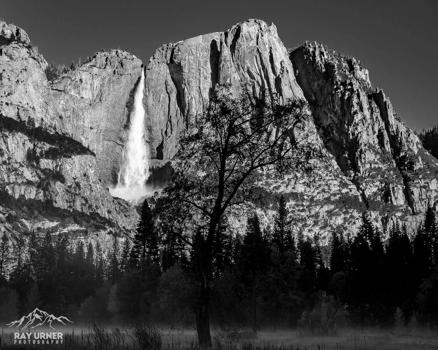 Yosemite National Park in California - Yosemite Falls from Swinging Bridge