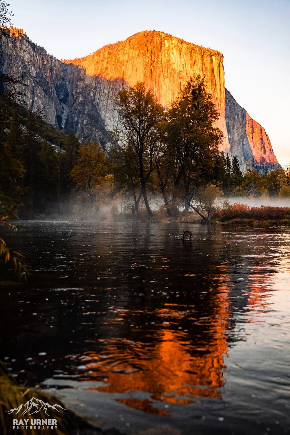 Yosemite National Park in California - Valley View at sunset, featuring El Capitan
