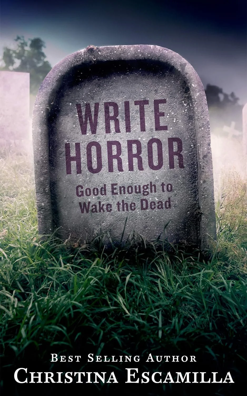 A shot of the book cover for Christina Escamilla's writing guide, "Write Horror: Good Enough to Wake the Dead"