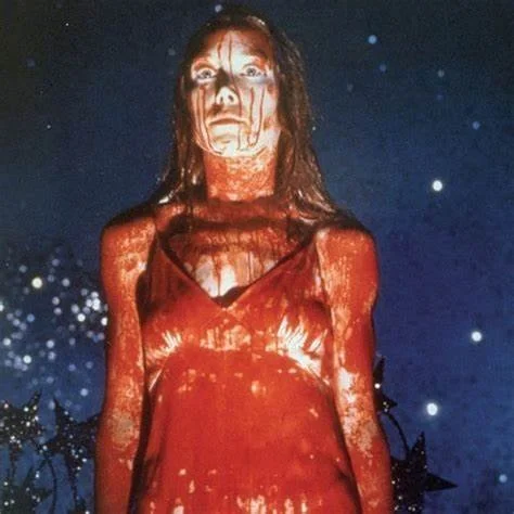 A shot of blood-stained Carrie White from Stephen King's Carrie
