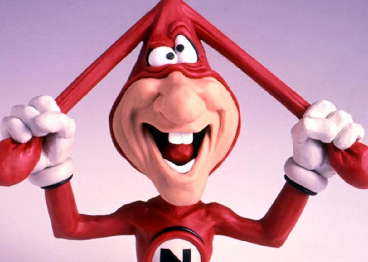 A shot of the Noid character from Domino's