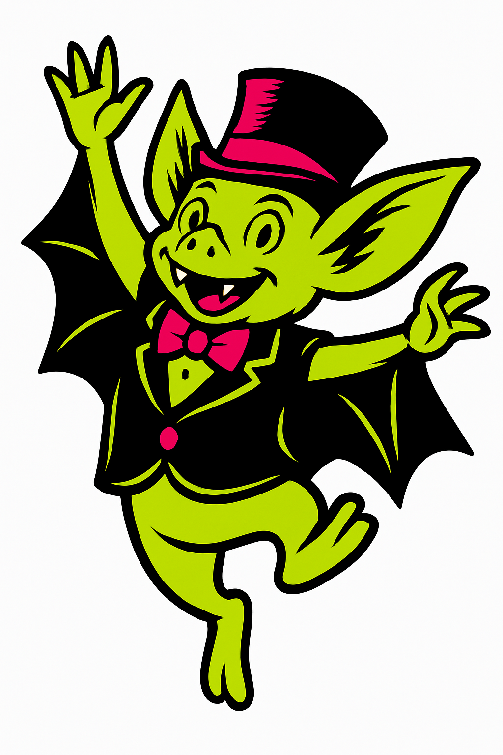 horror hub mascot jumping for joy at writing membership