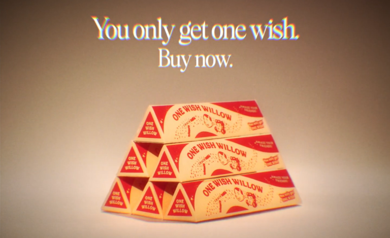 One wish willow product placement from the movie Obsession 2026