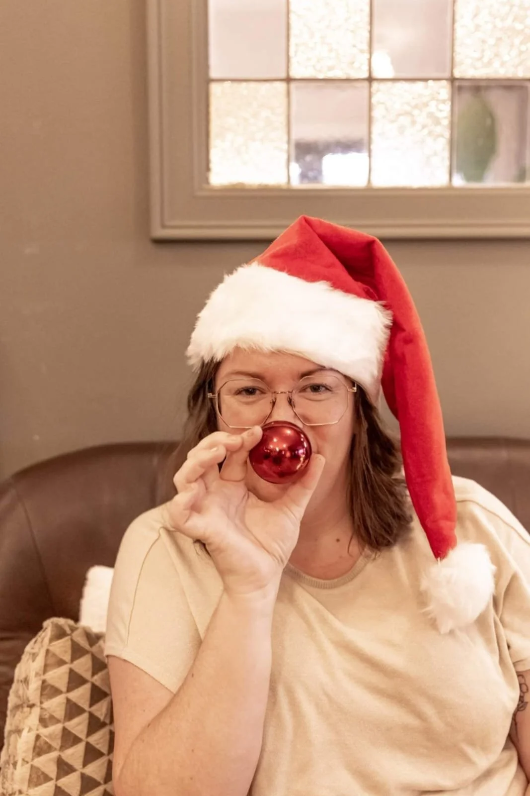 Jolien met kerstmuts