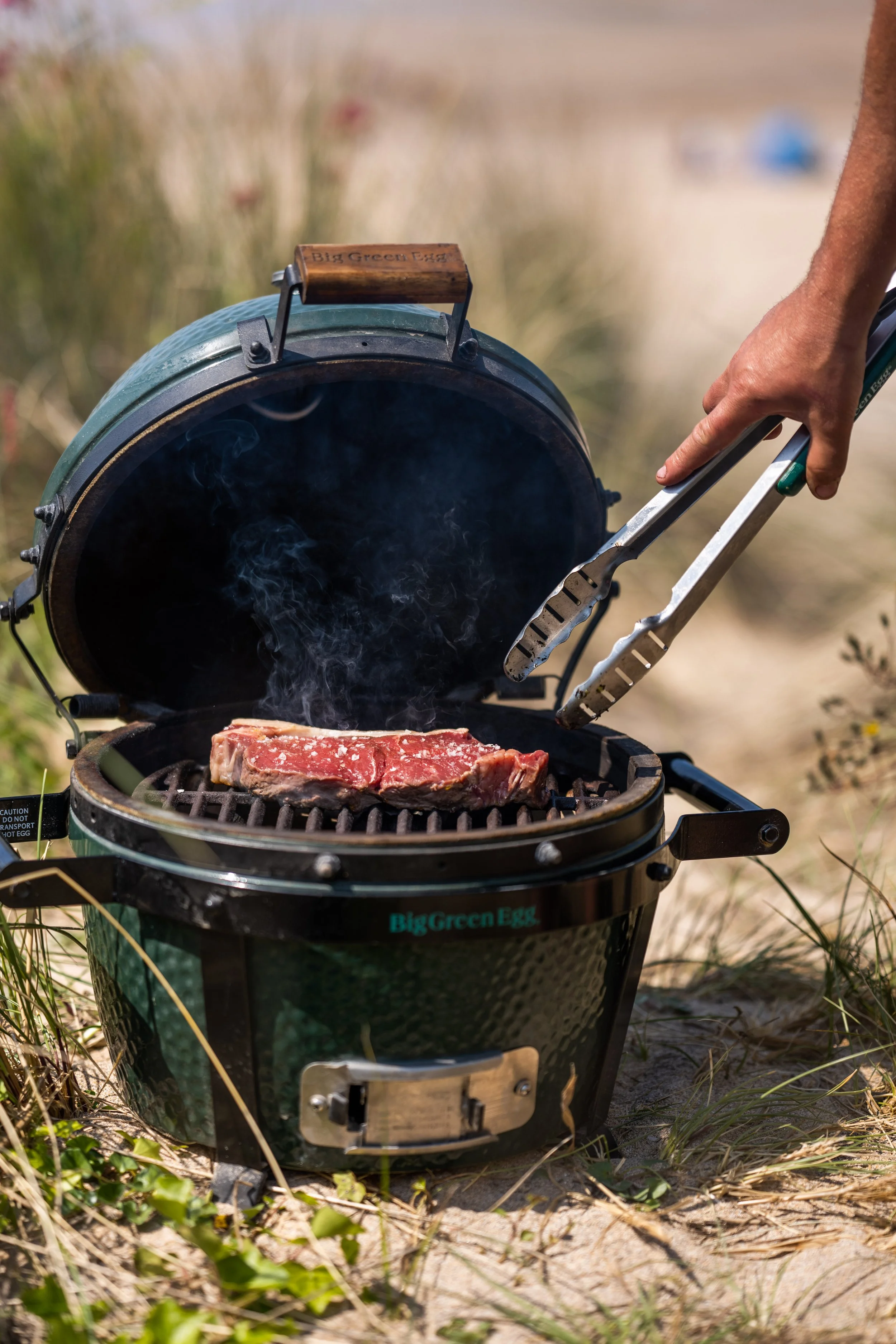 MiniMax EGG  at Beach open cooking steak Summer 24.jpg