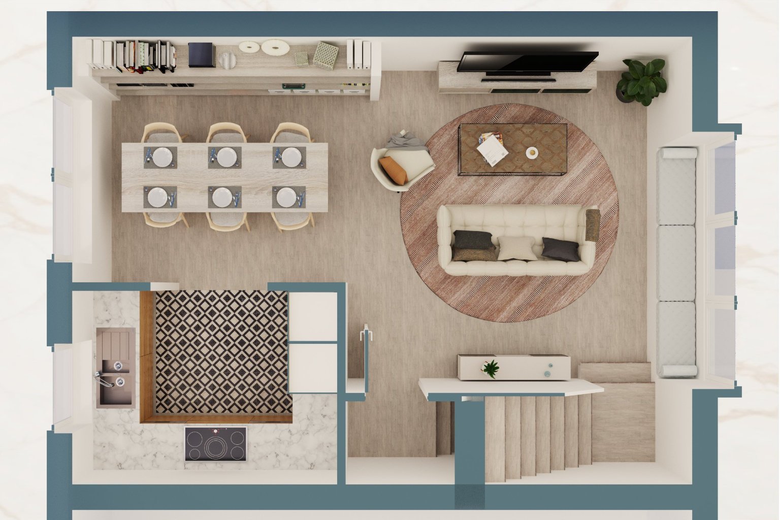 Rendered 3D plans