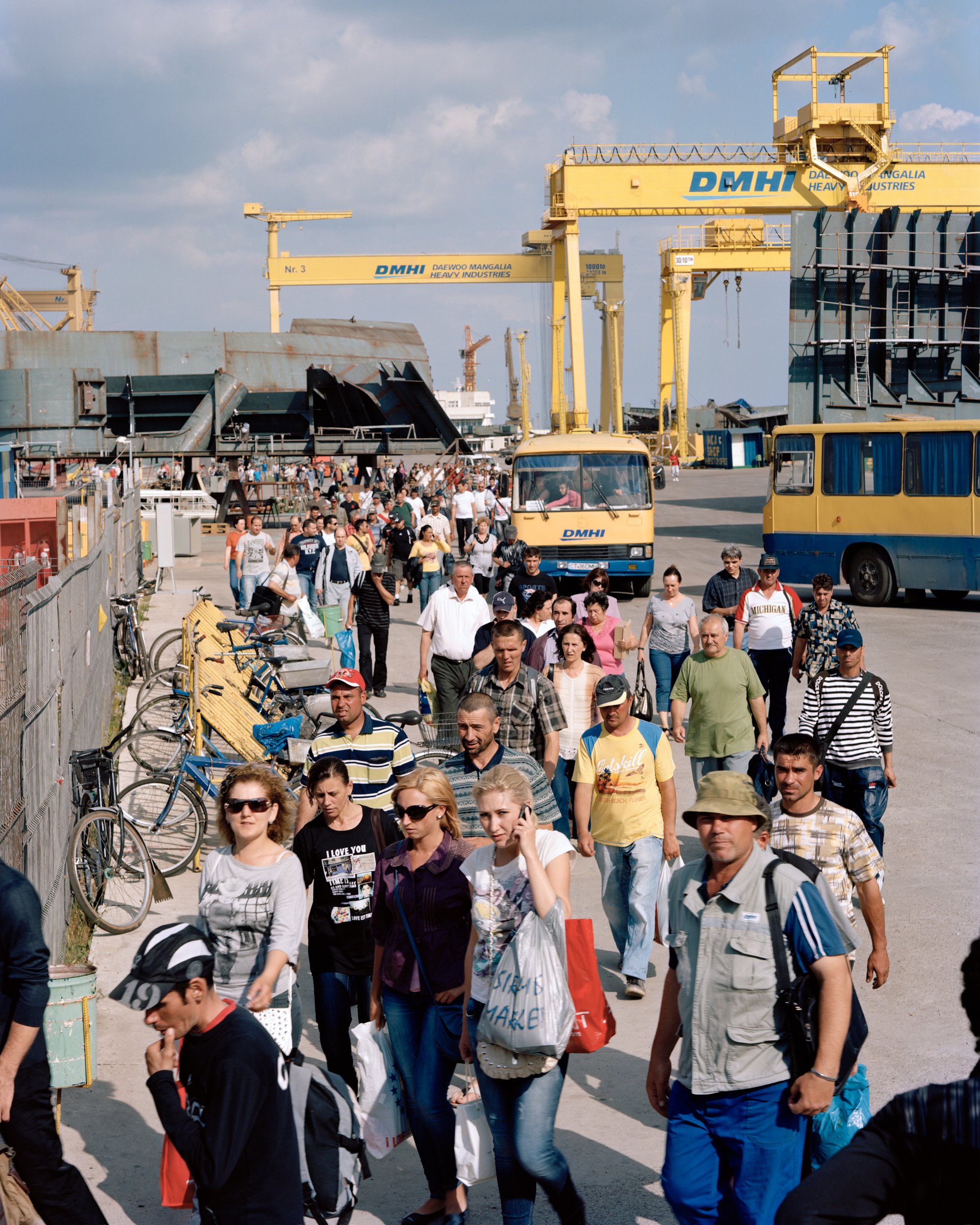 Workers Leaving the Shipyard, Mangalia, Romania, 2011