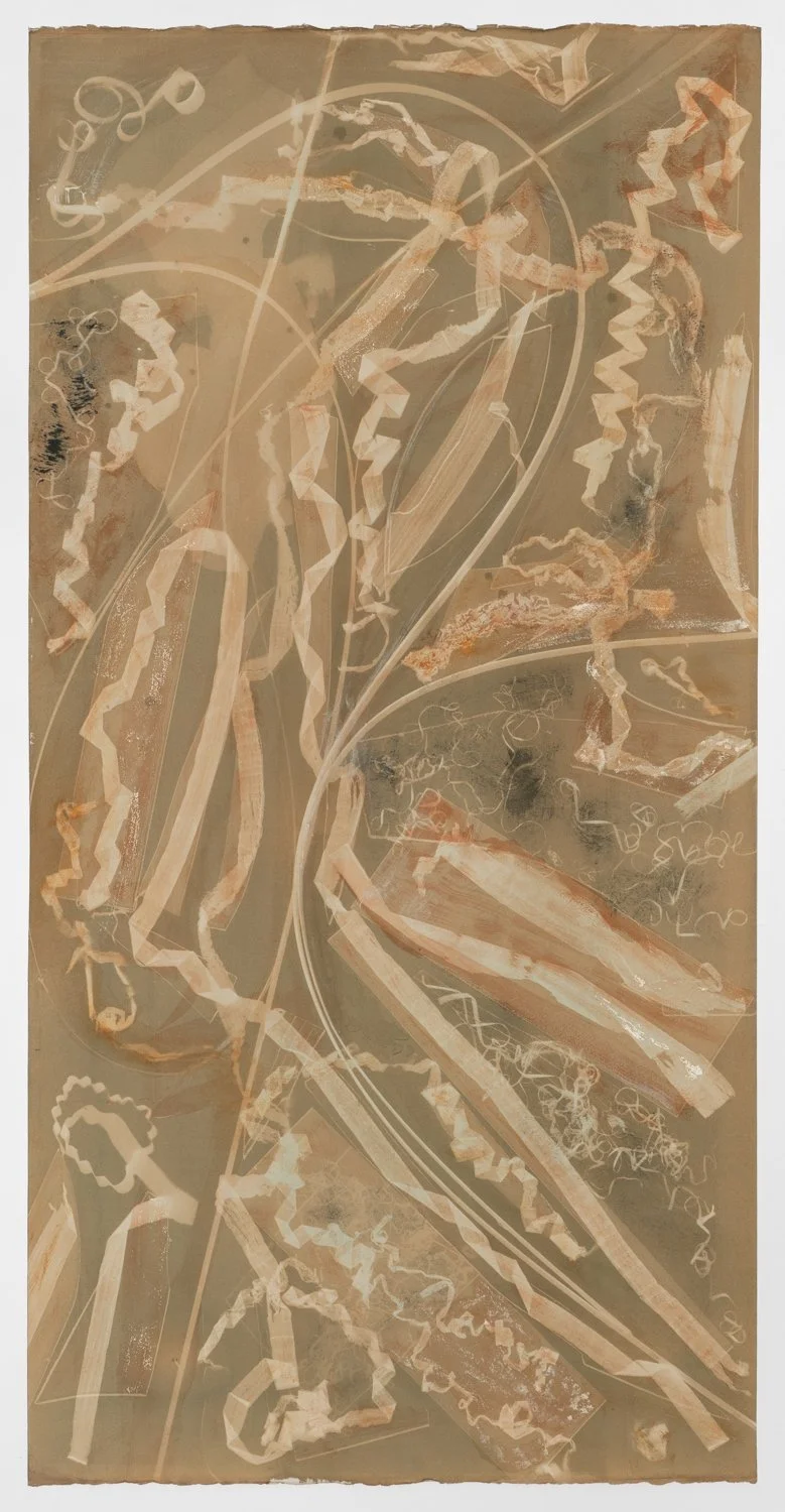   Spotting (exposed 6.19.25)   cyanotype and earth pigments on paper  42 1/2 x 21 1/4 “ 