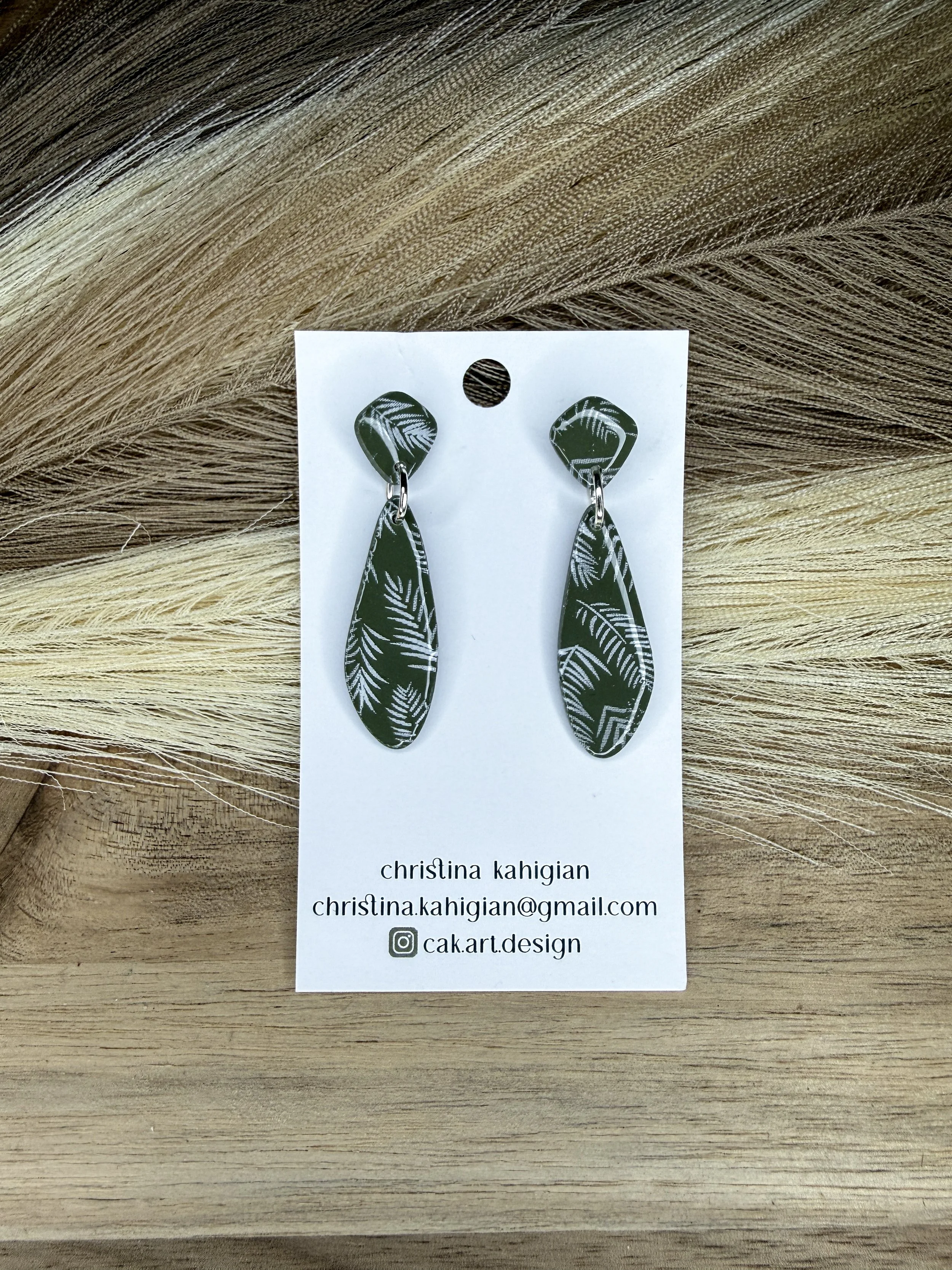 green with white - leaf pattern
