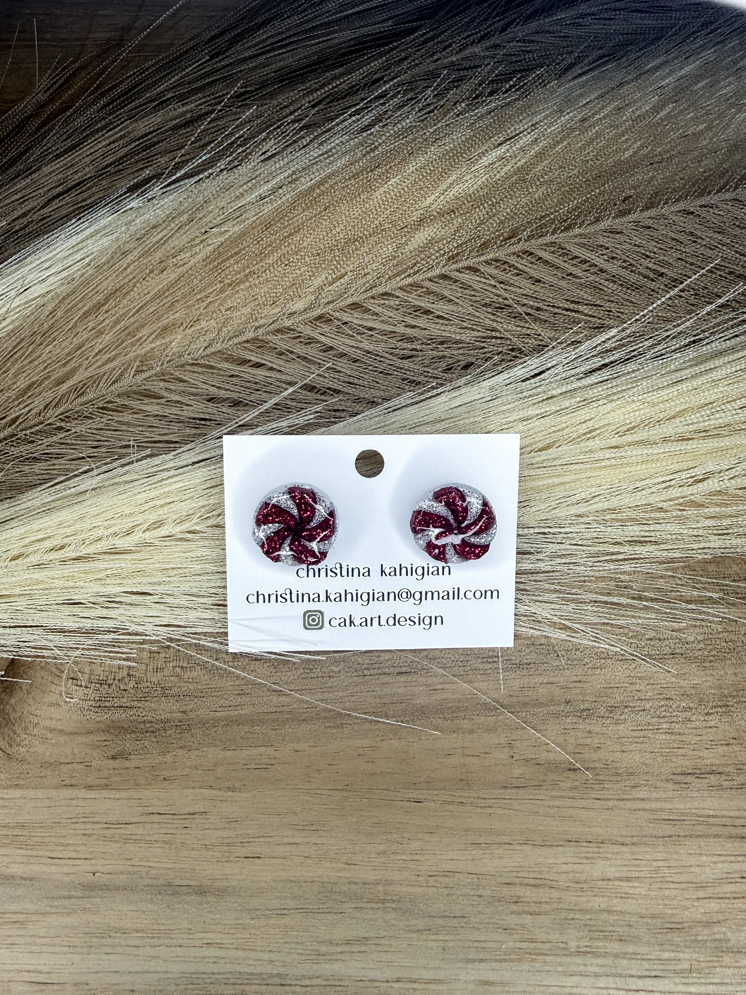 silver & red peppermint