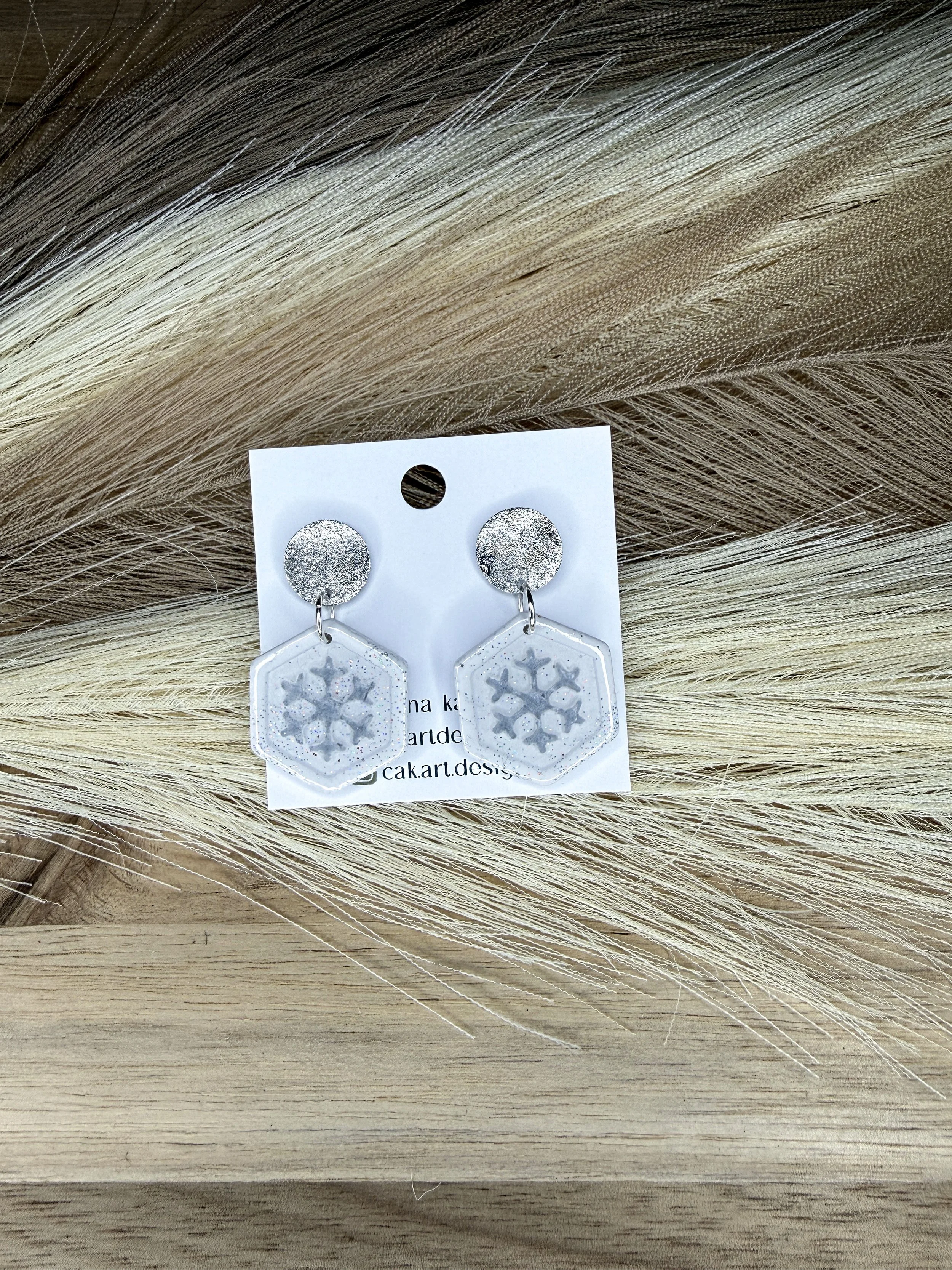 white with silver snowflake