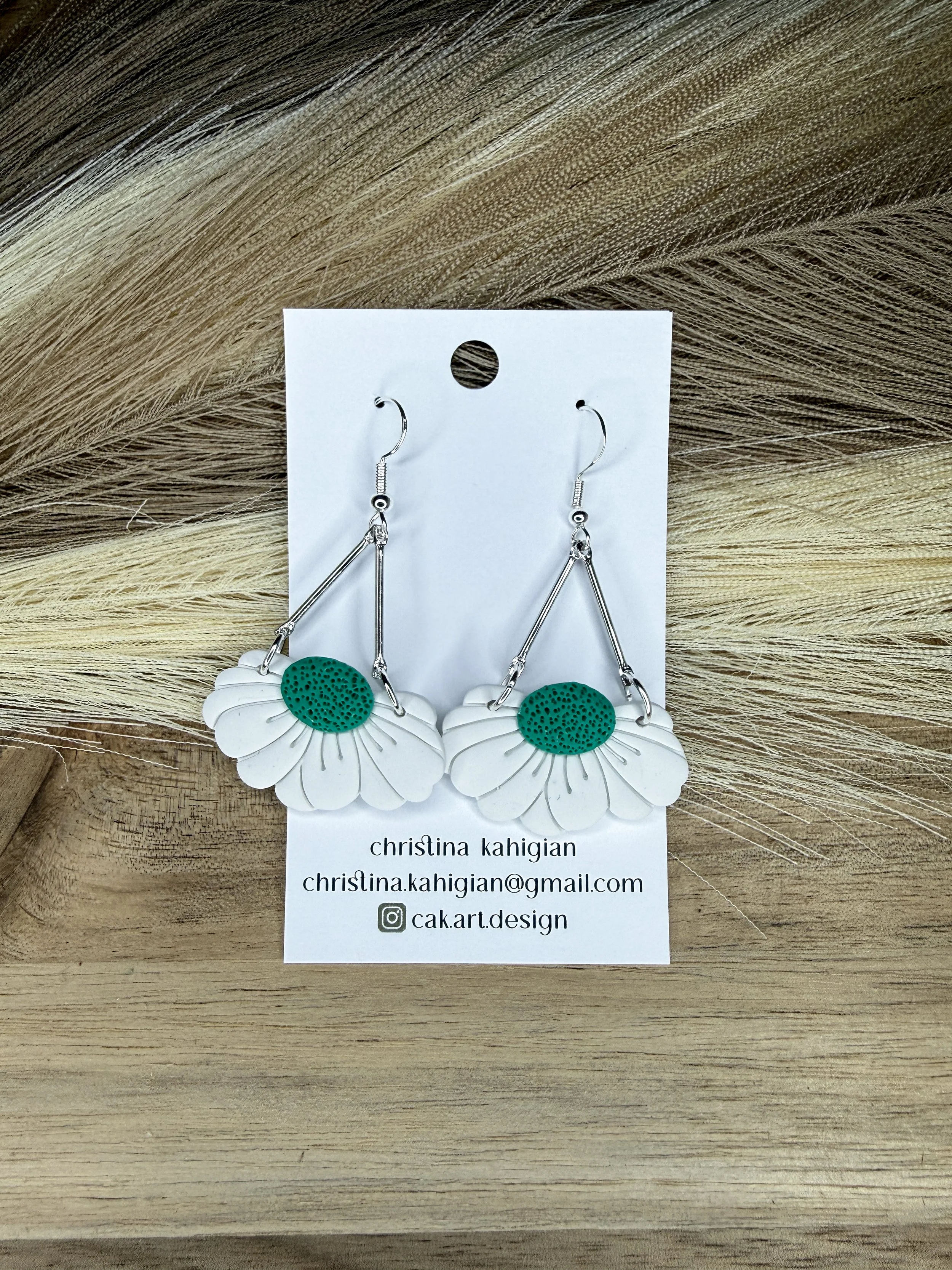 white with green flowers