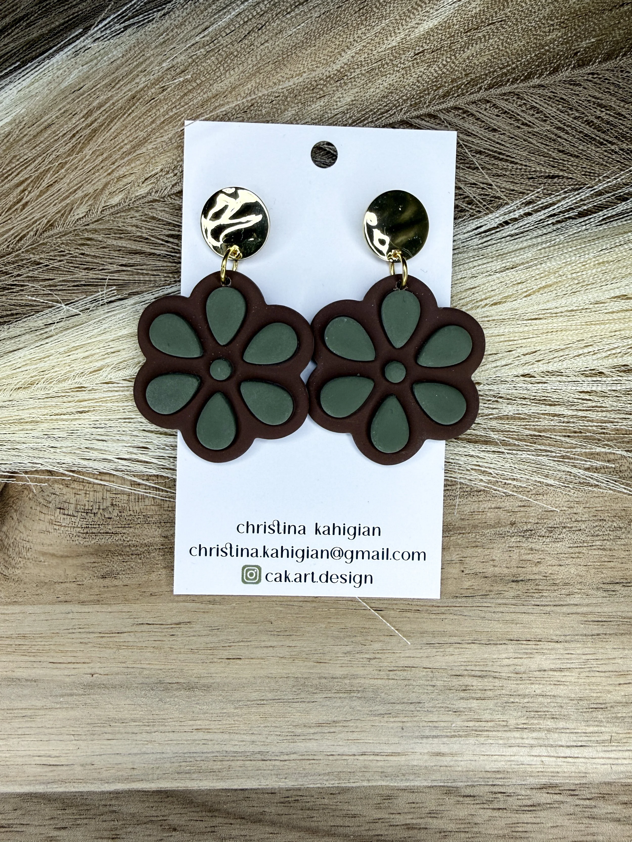 bezels - green & brown