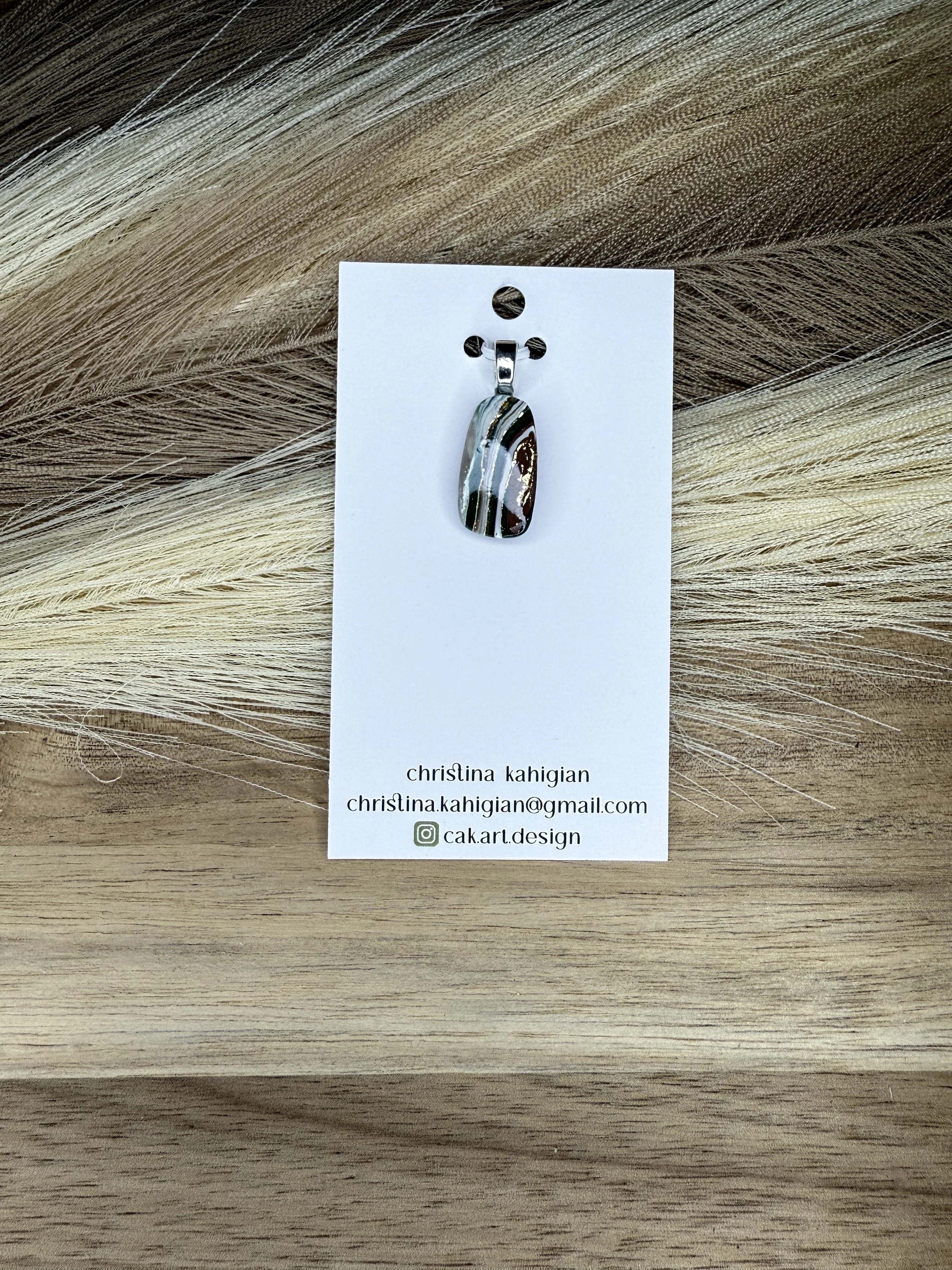 green, brown, black agate | pendant