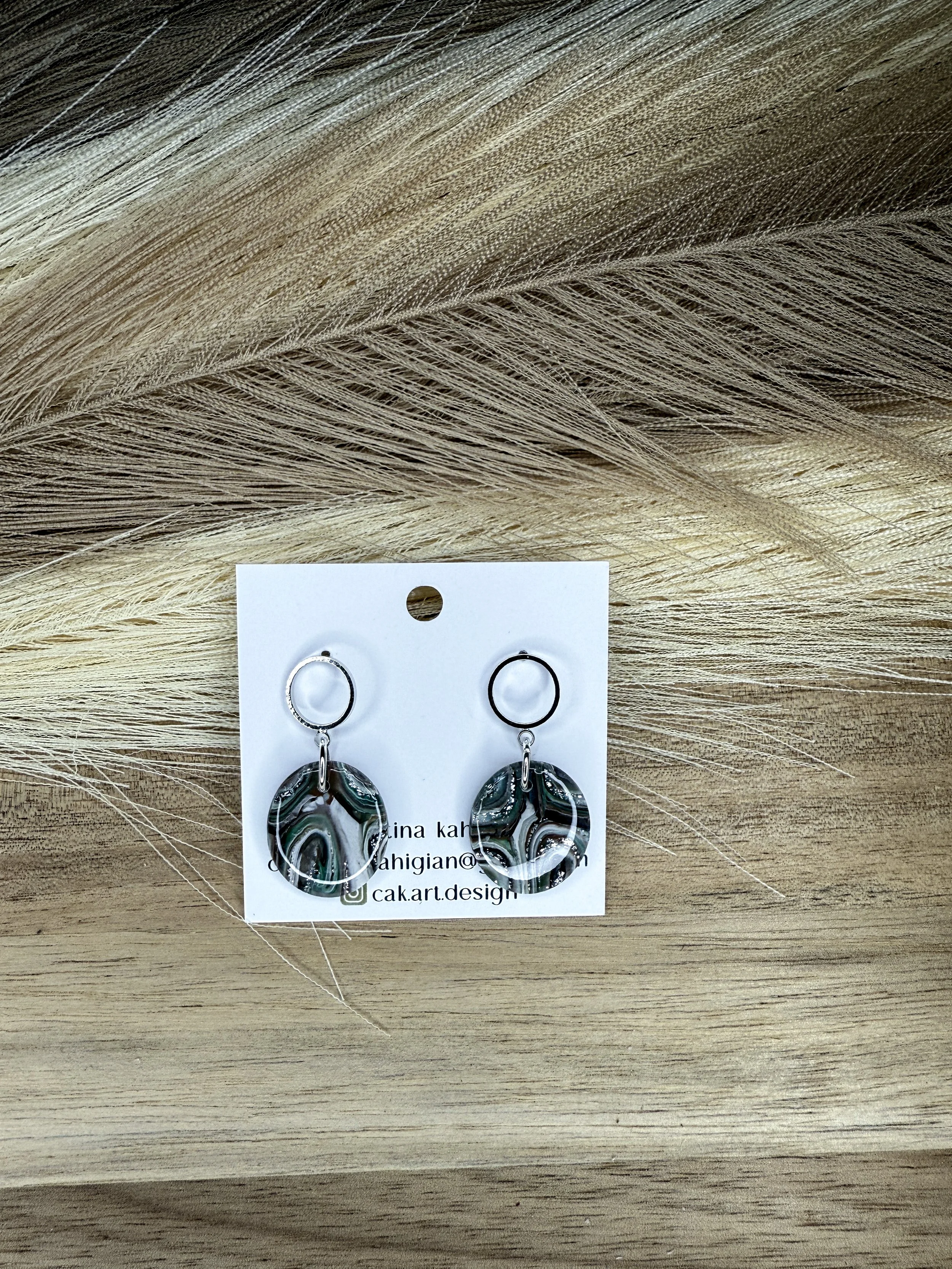 green, brown, black agate