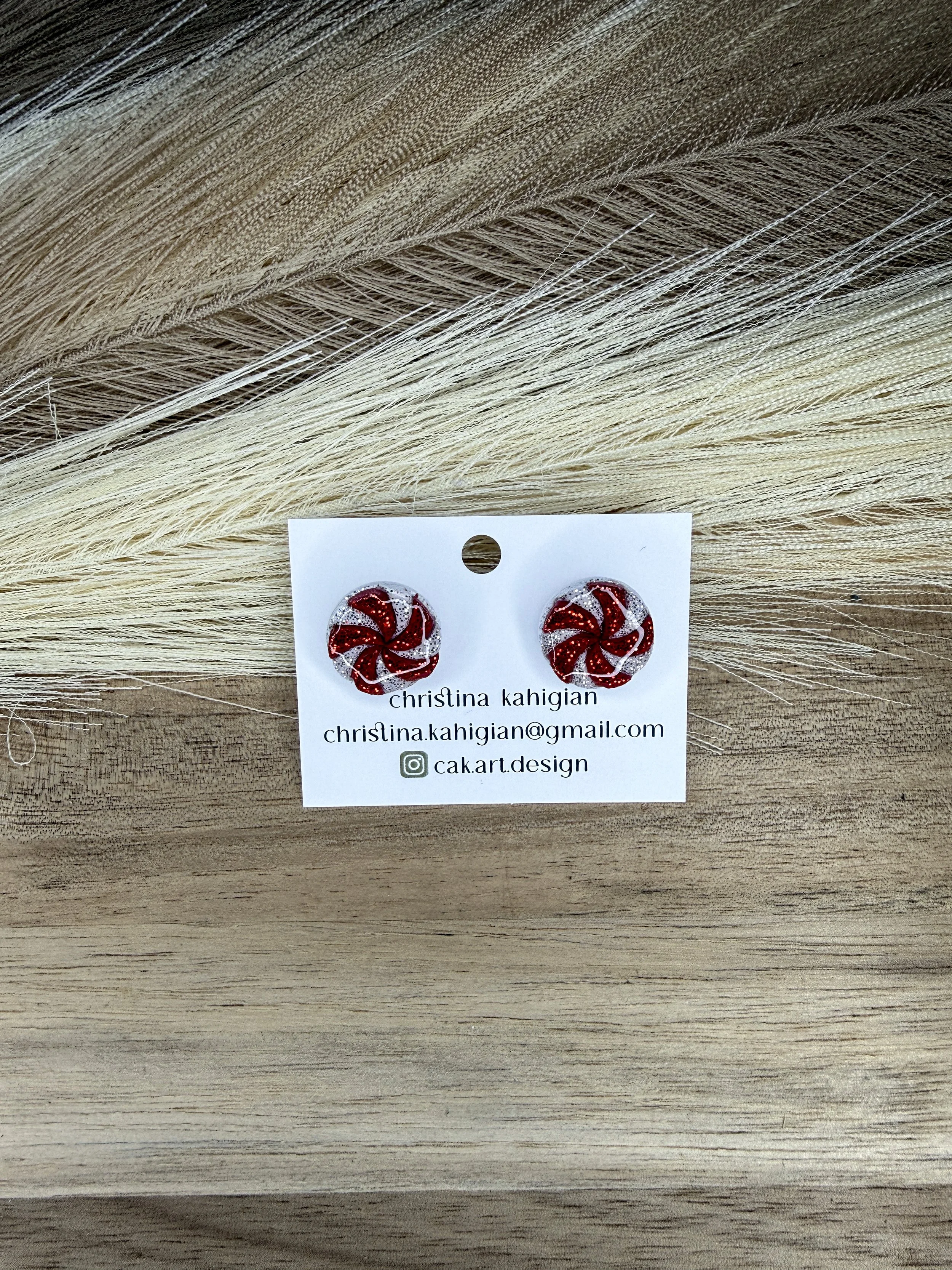 silver & red peppermint