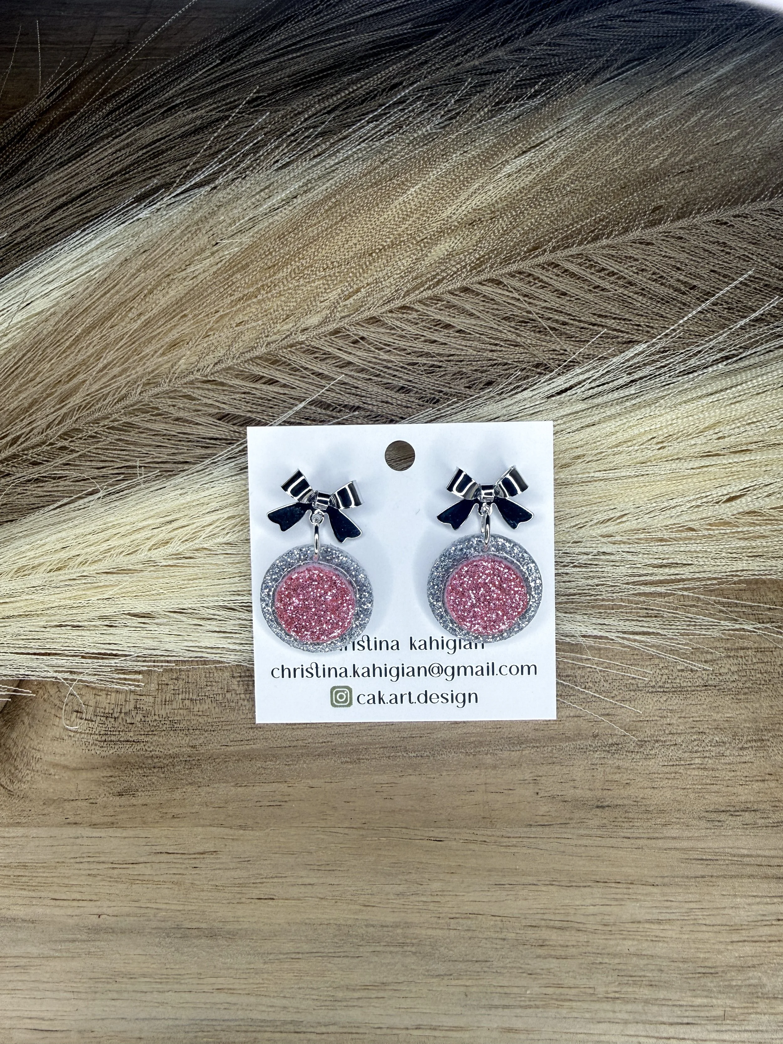 bezel - pink & silver glitter