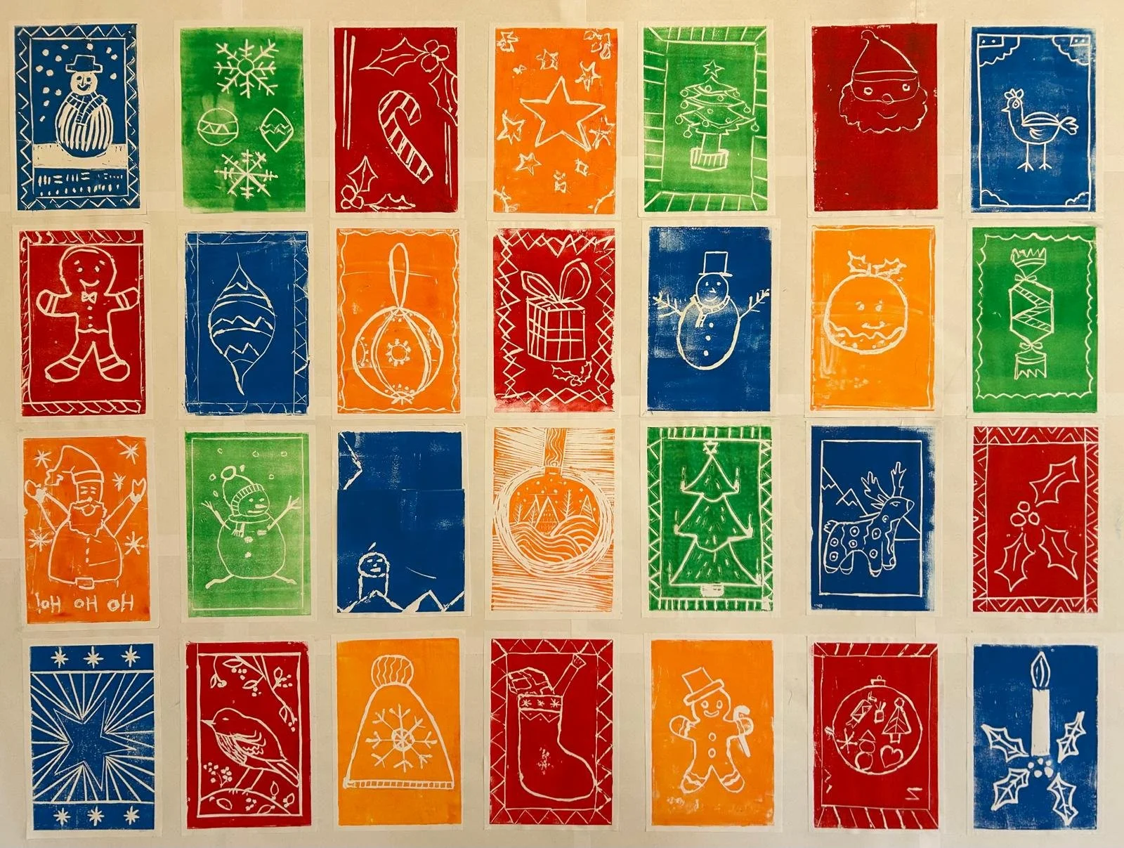 River Place Xmas print tea towel