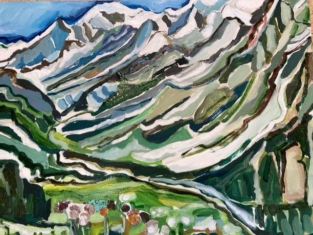 Mont Blanc at end of Courmayer valley