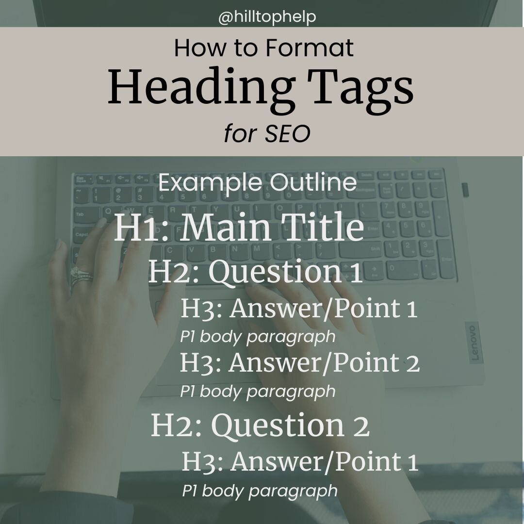 When doing SEO audits, I have found that a lot of DIYers don't understand the importance of properly formatting your heading tags. These play a big role in telling Google what your content is about and goes beyond the visual aesthetic of font sizes. 