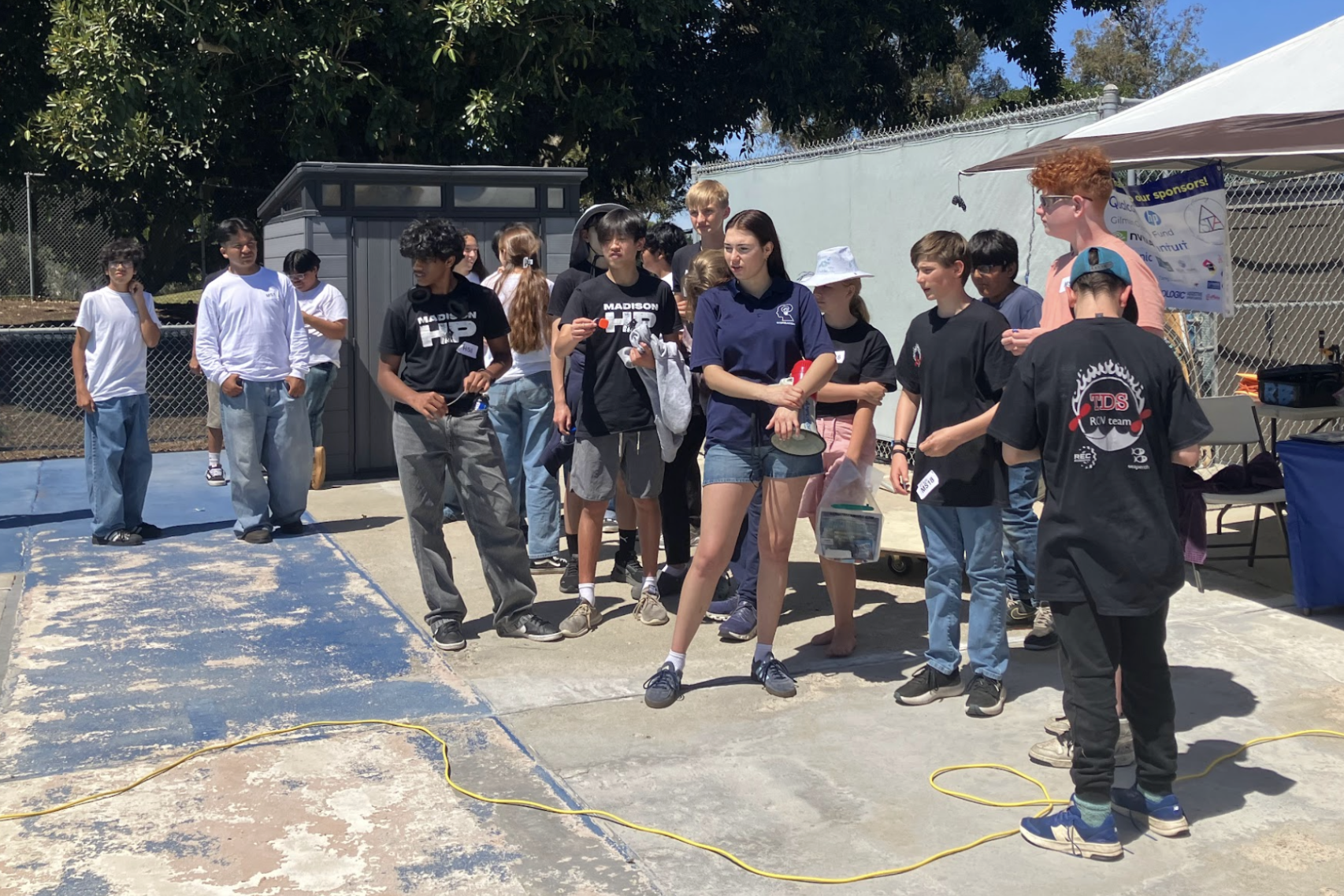 Demonstrating robosub to sea perch students