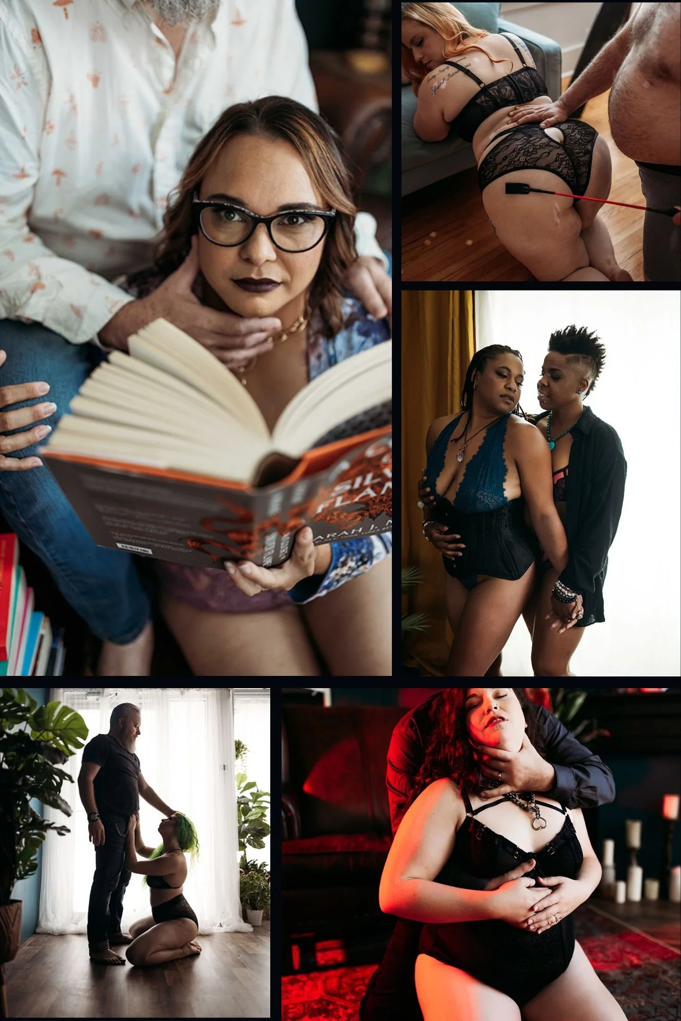 Couples boudoir photography collage featuring real Hype Girl Boudoir clients in Jacksonville, Florida