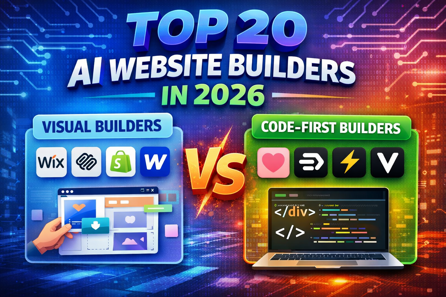 Top 20 AI Website Builders in 2026 (Including Code-First “Vibe-Coding” Tools)