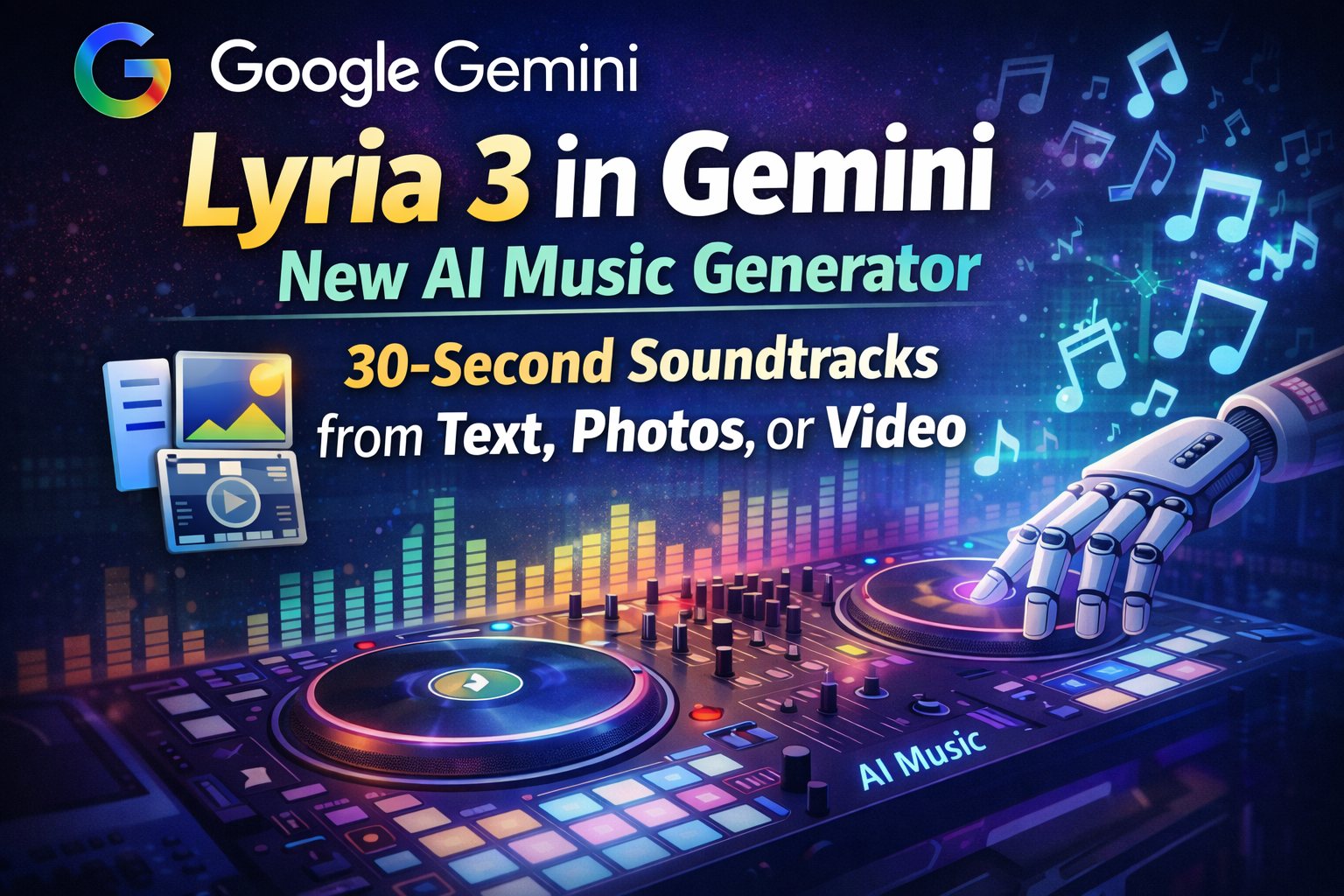 Lyria 3 in Gemini: Google’s New AI Music Generator for 30-Second Soundtracks (From Text, Photos, or Video)