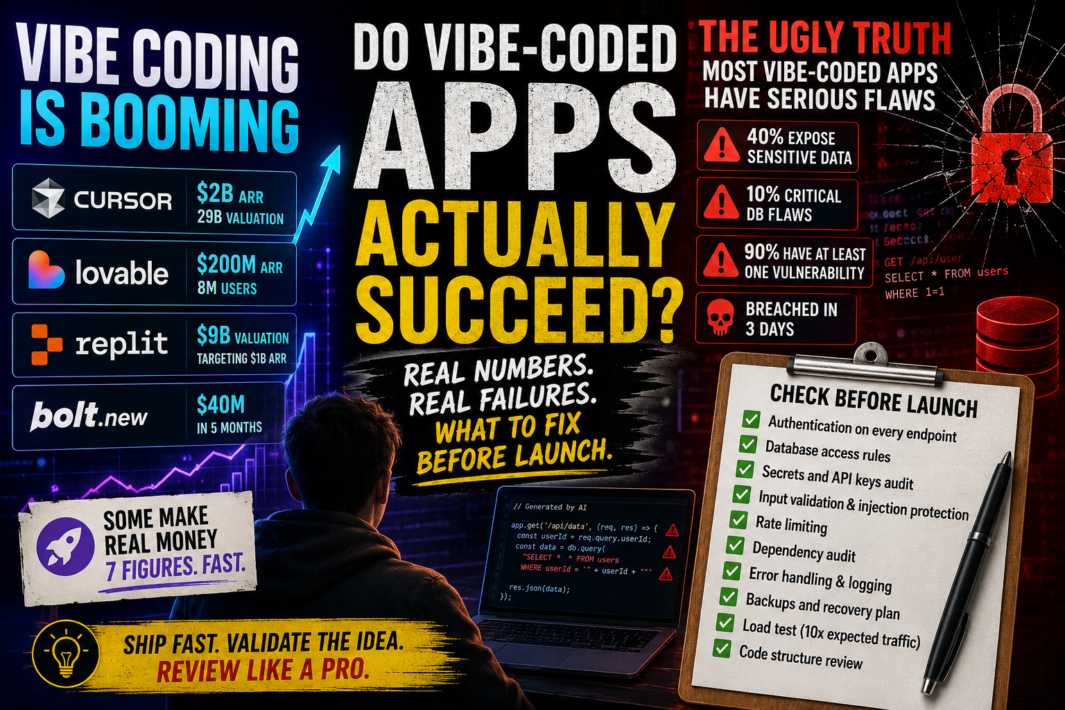 Do Vibe-Coded Apps Actually Succeed? Real Numbers, Real Failures, and What to Fix Before Launch