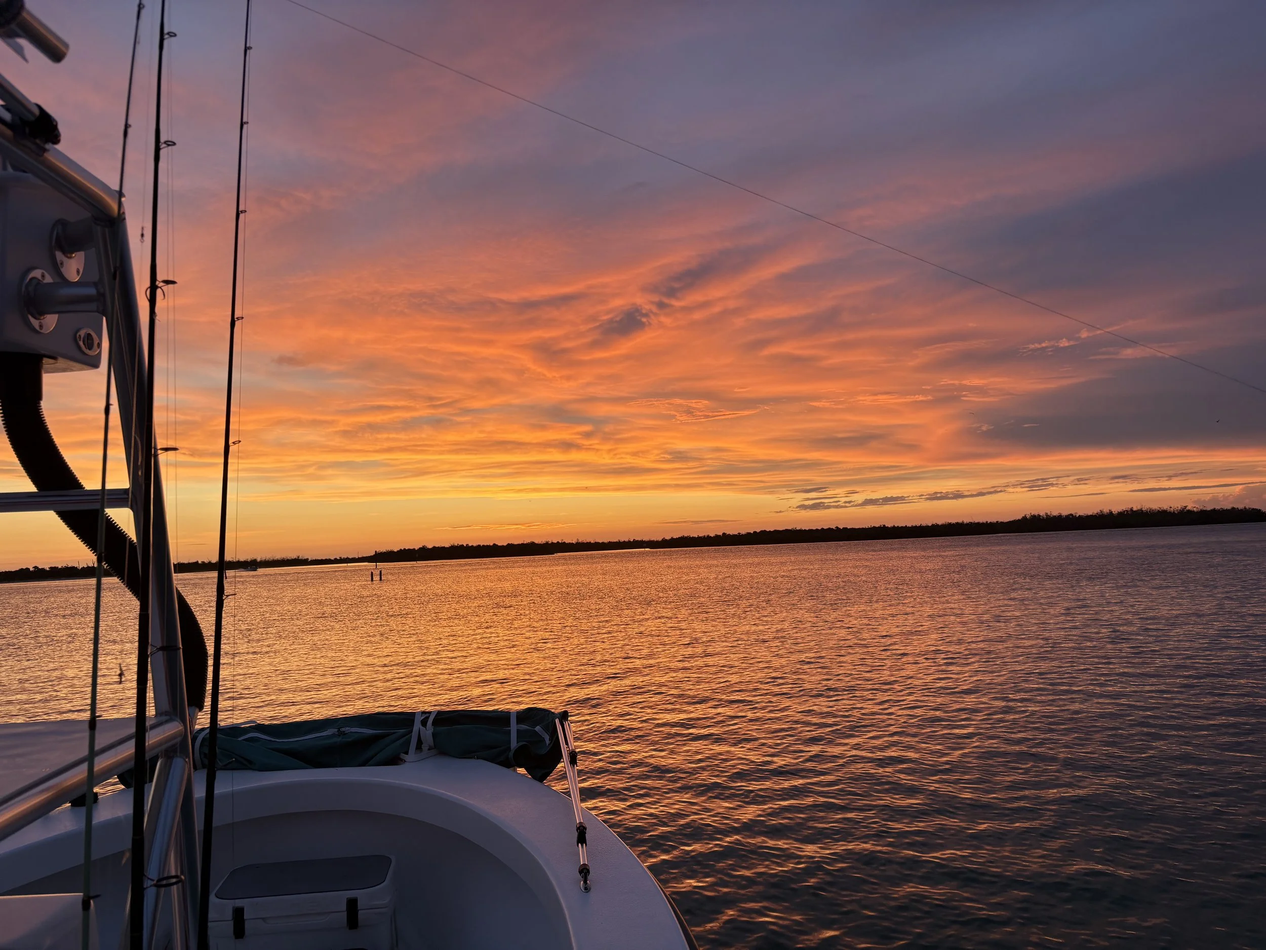 sunset on anna maria island with primetime fishing charters