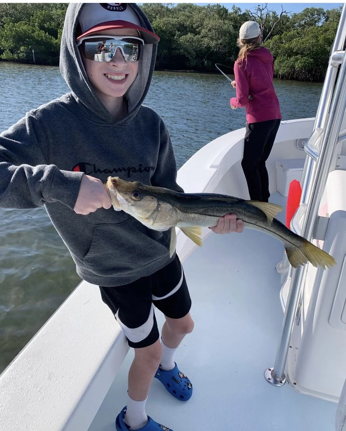 snook caught on inshore fishing charter in tampa bay near bradenton florida