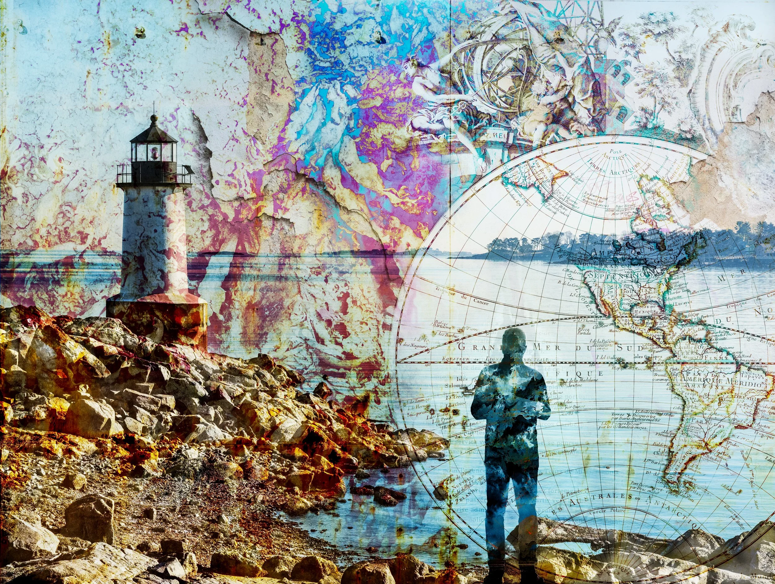 Cartographies of Exposure V - Lighthouse with Mappe Monde