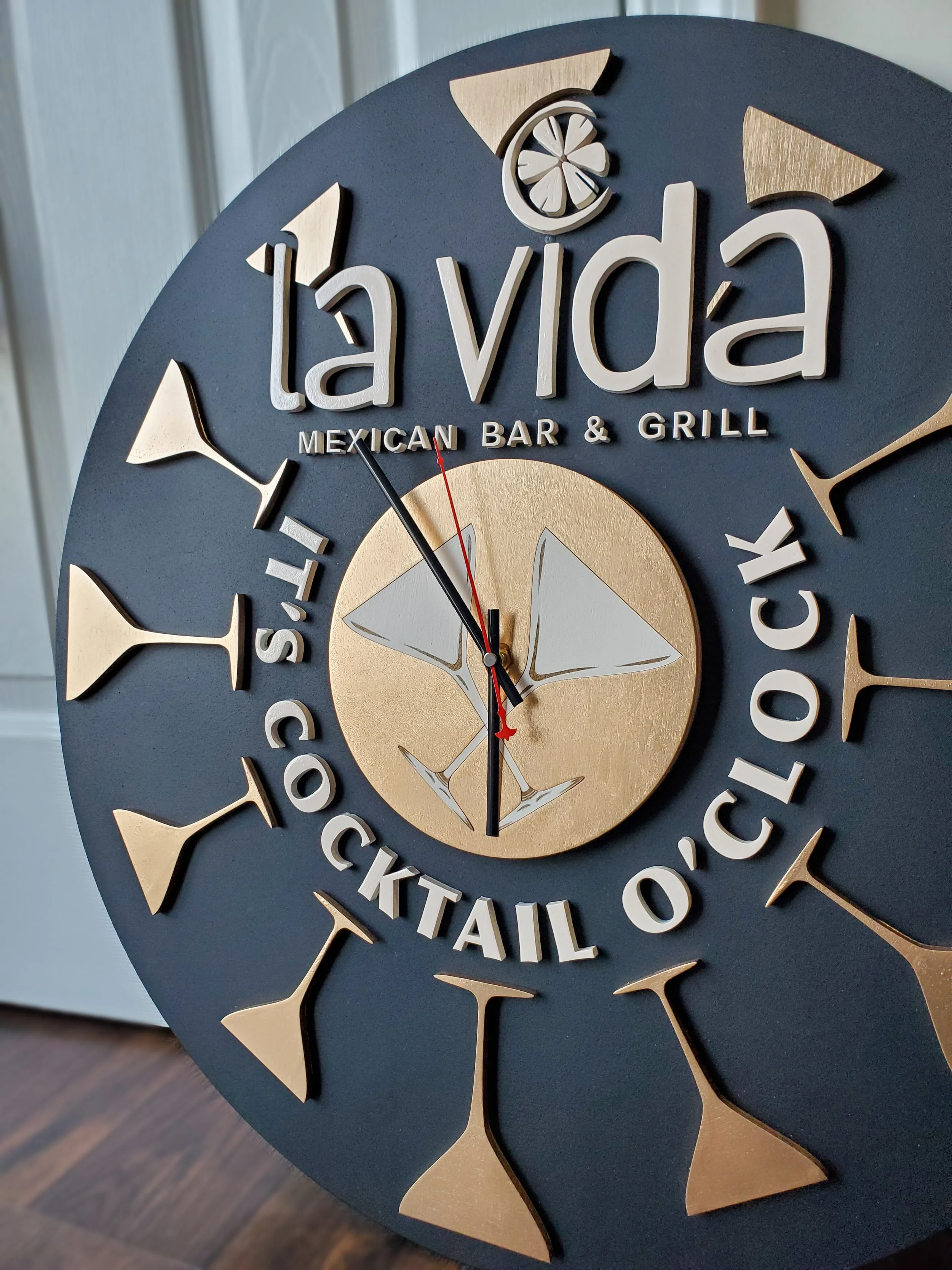 functional wooden custom it's cocktail o'clock