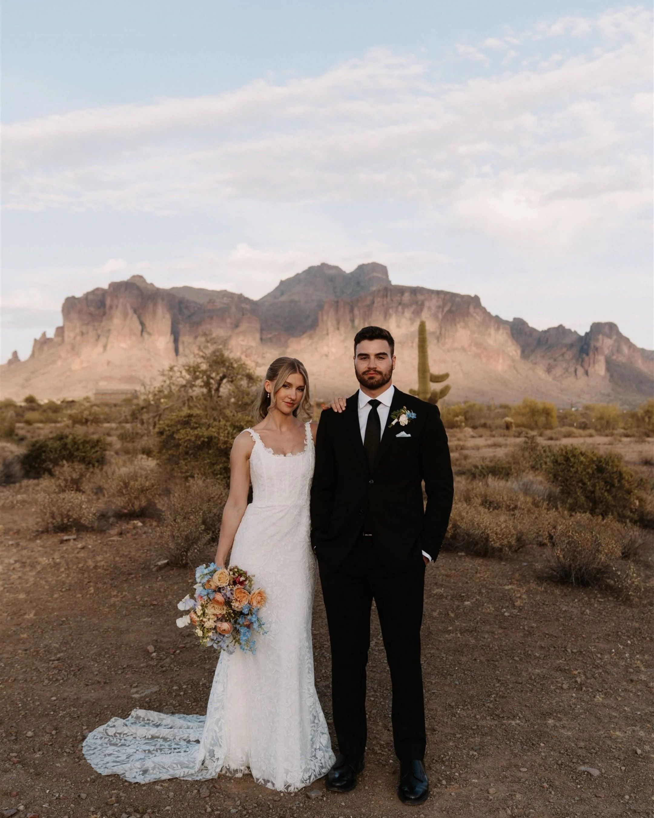 the desert really showed off for this destination wedding for these two and all their guests 🤍 

Venue: @thepaseovenue 
Photography: @kevynbrucephoto 
Video: @myeventfilm 
Officiant: @arizonaweddingofficiant_ 
Floral: @lbweddingdesigns 
HMUA: @super