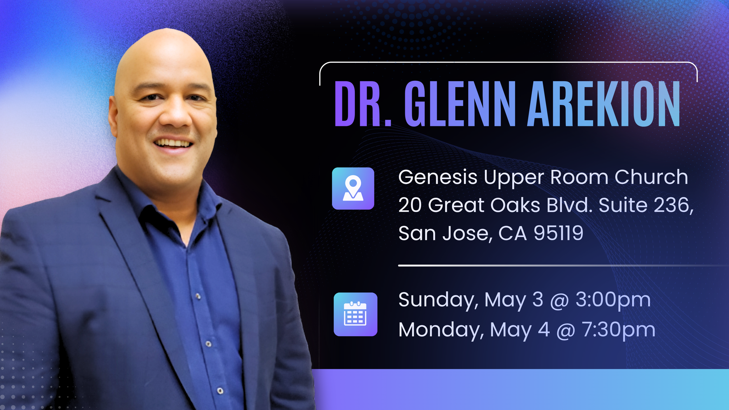 Dr. Glenn Arekion at Genesis Upper Room Church