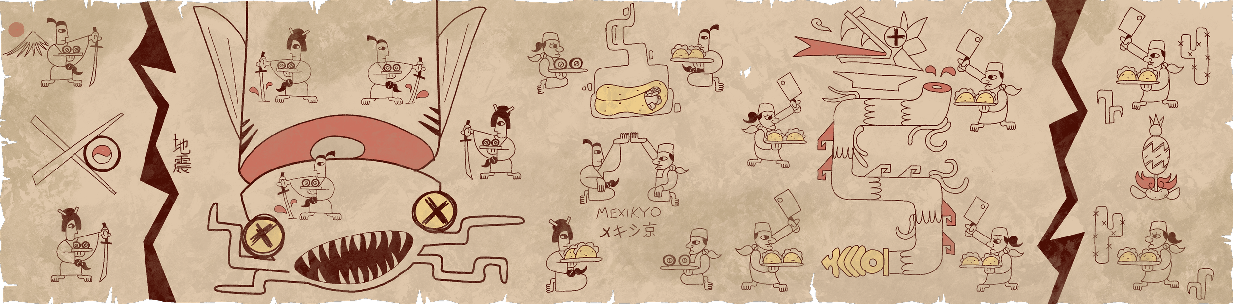 Mexikyo City codex  | Suadero Samurai | Visual Development | 2D Animation | Alex LaHire