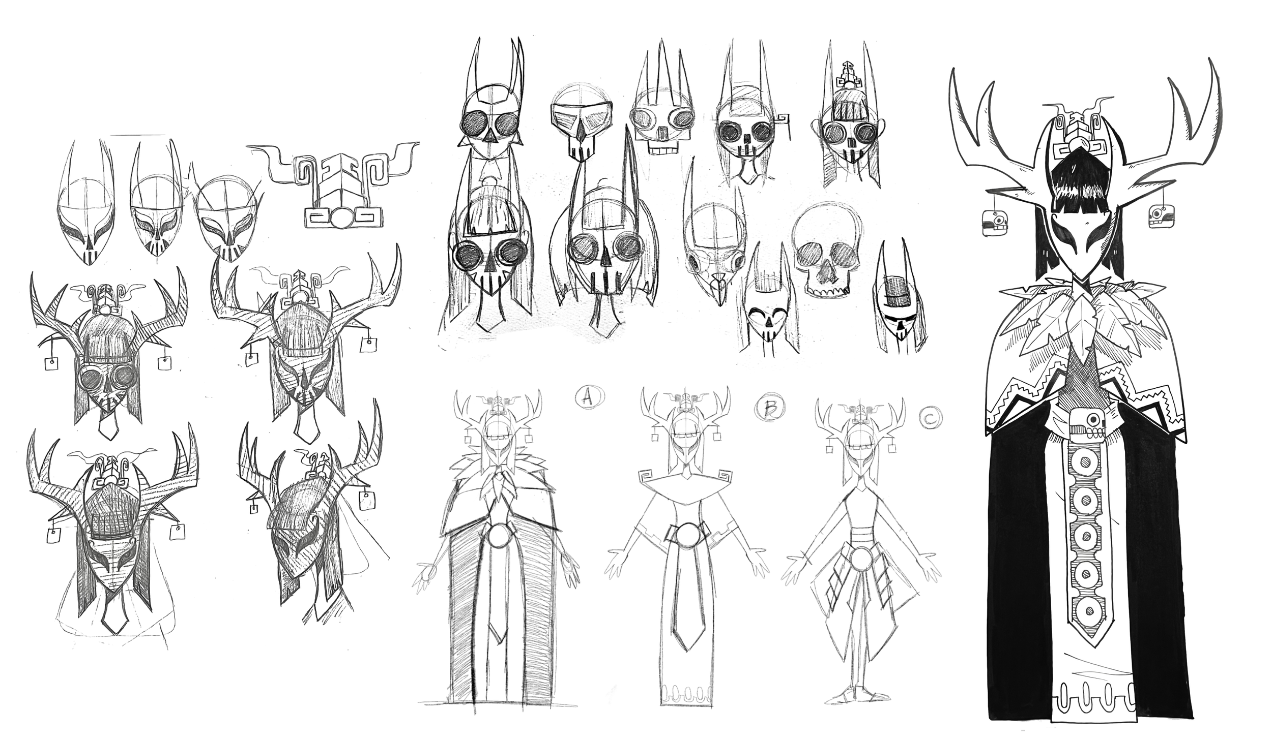 The Red Queen Mayan culture inspired Bee Queen Character  | Character Sheet | 2D Animation | Alex LaHire