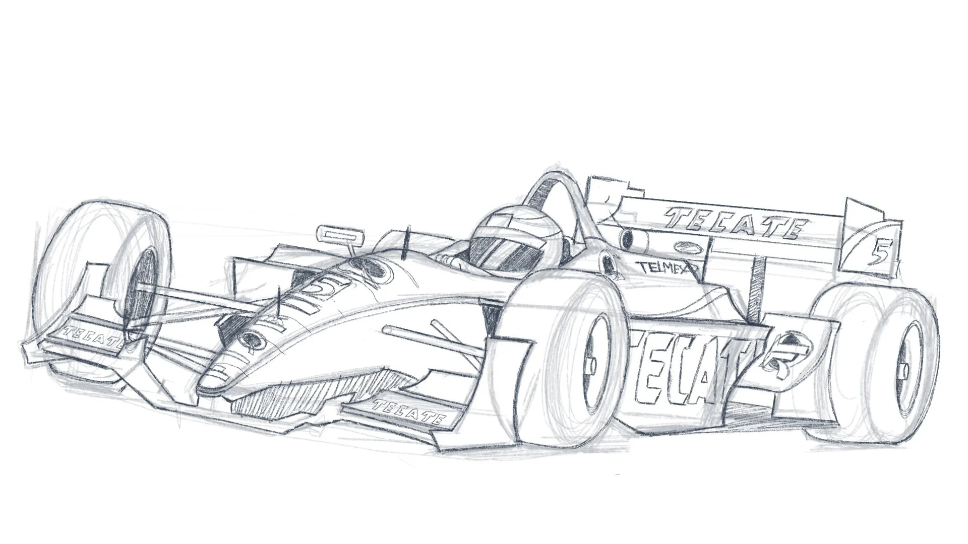 IndyCar Adrian Fernandez no 5 Sketch | | Alex LaHire