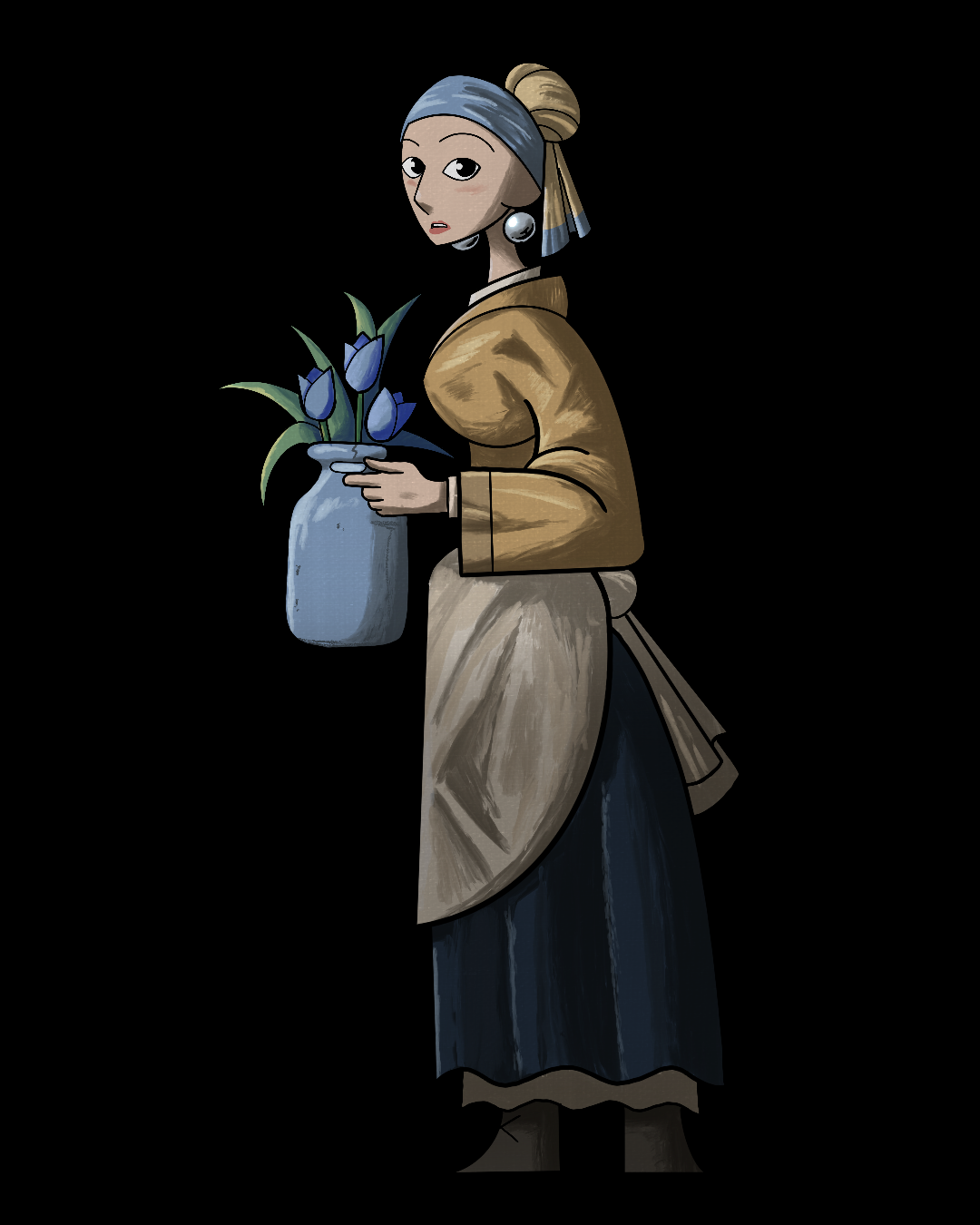 Vermeer’s Girl with pearl earing Re-Design | Character Design Challenge | April 2026 | 2D Animation | Alex LaHire