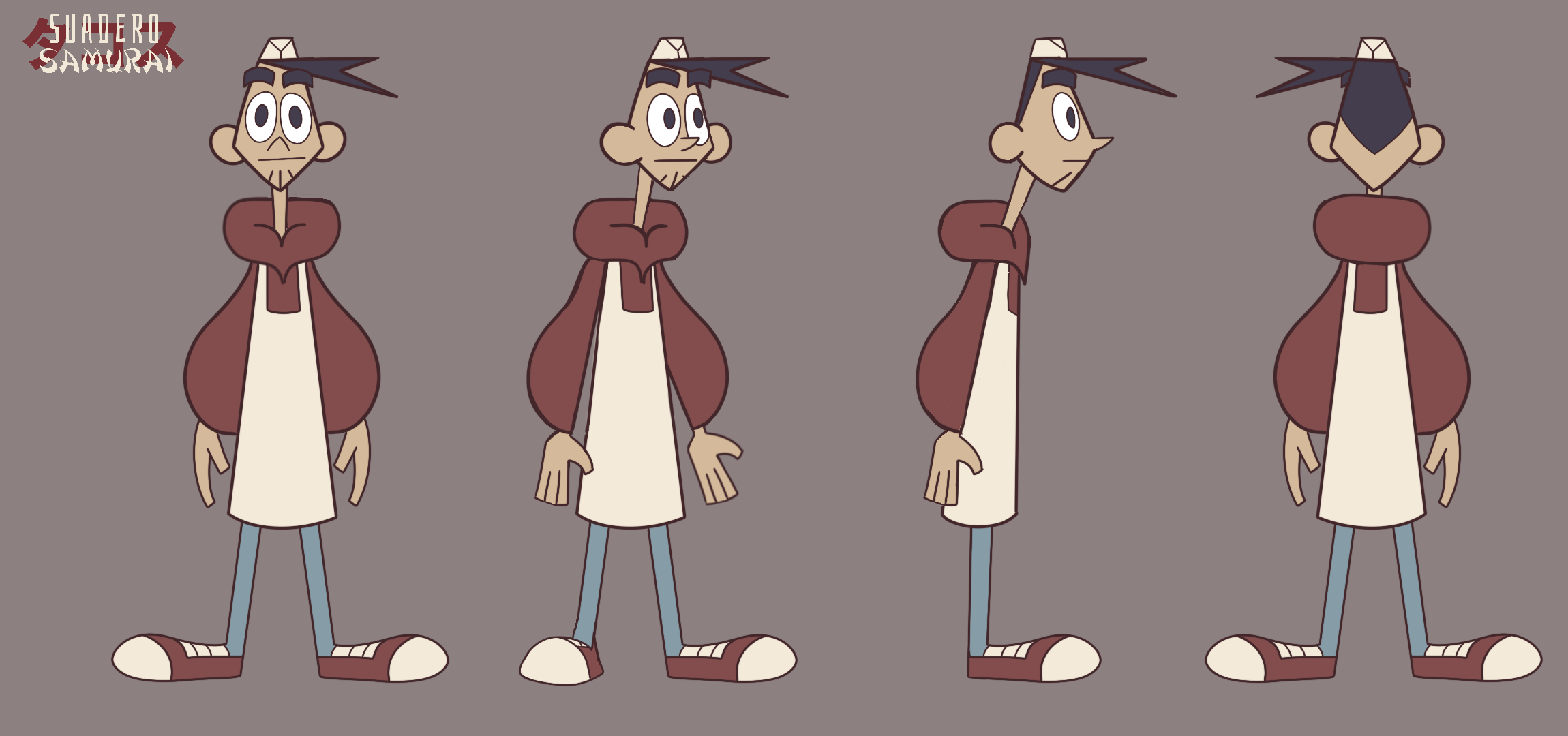 Shingo Asada Suadero Samurai Character | Turnaround | 2D Animation | Alex LaHire
