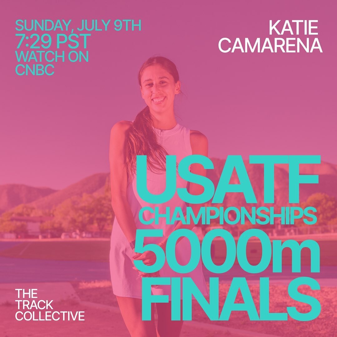 It&rsquo;s the last day of the USATF National Championships and The Track Collective Co-Founder @katieecamarena will be competing in the 5k FINALS at 7:29 PT. You can tune in live on CNBC/Peacock!
As Katie would say, it&rsquo;s gonna be so fun and si