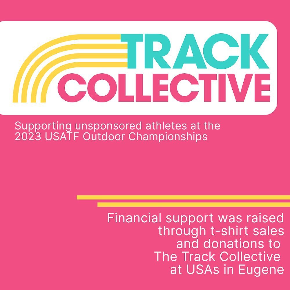 THANK YOU! 

The Track Collective would like to thank those who donated during the 2023 USATF Outdoor Championships! With your help we raised $2,600 for unsponsored athletes who paid their way to compete at the Championships. After reviewing the resu