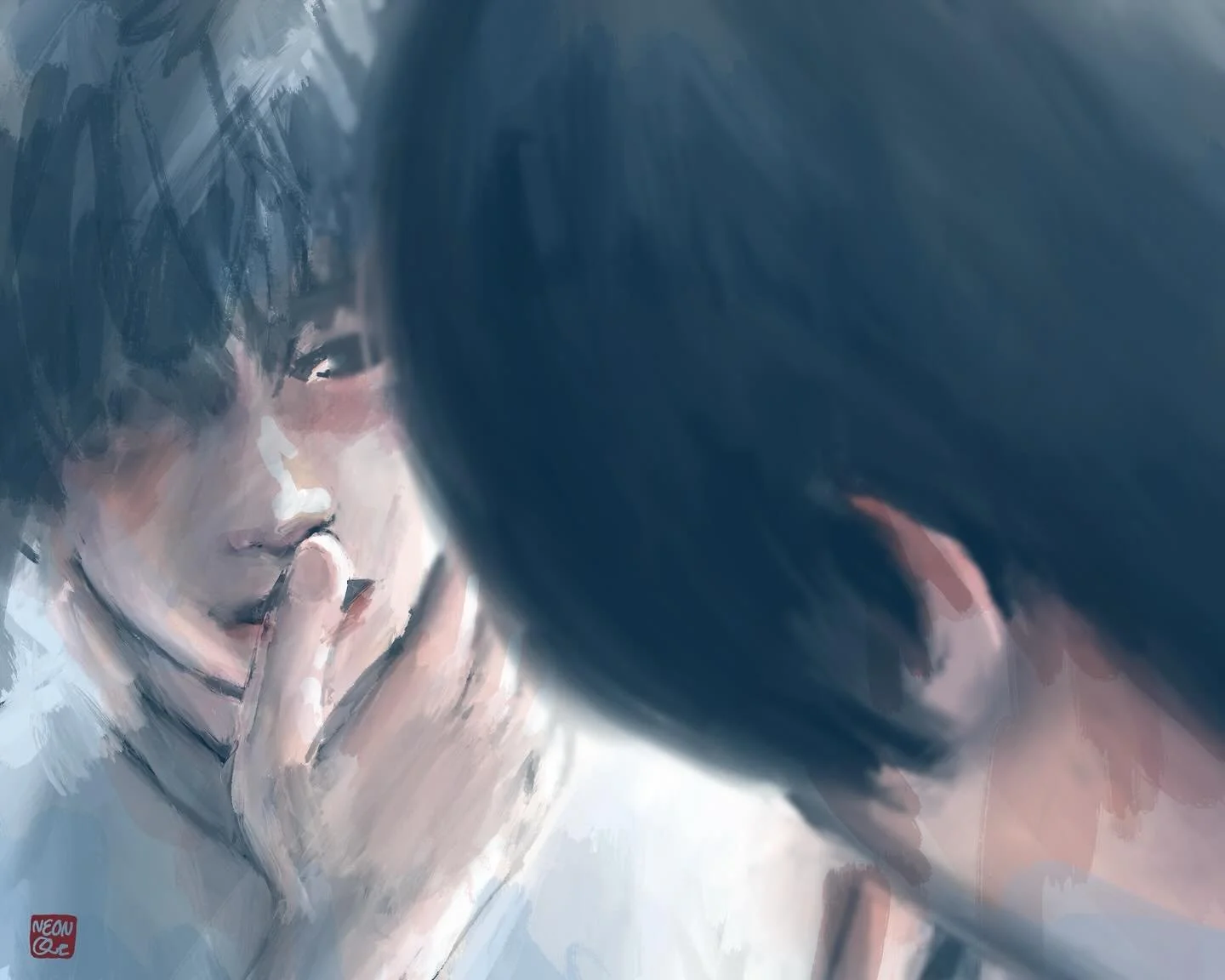 𖤓 even the smallest things, I&rsquo;ll save half of them for you ₊⊹ 
.
.
.
( ɵ̥̥‸ɵ̥̥) 
.
.
#art #digitalart #digitalpainting #procreate #beomgyu #txt #dreamy #whimsy