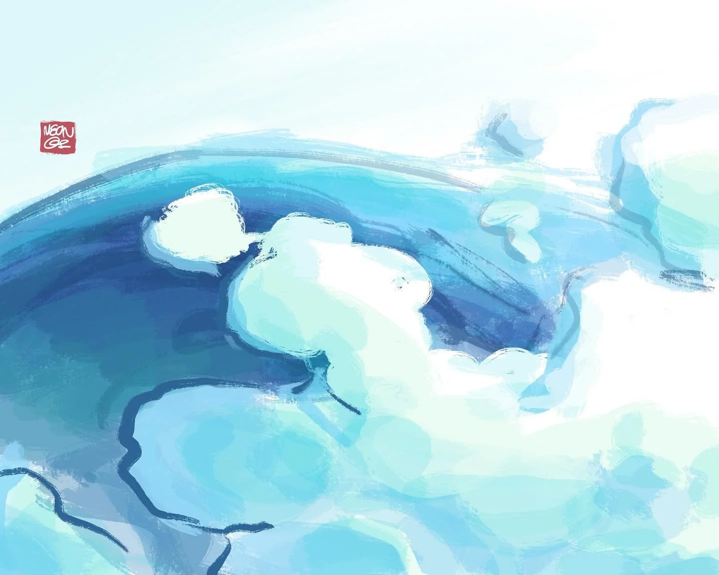 Isn&rsquo;t it crazy that we&rsquo;re halfway through the year? i feel like i have many things to share and do suddenly and i can&rsquo;t wait to continue working ଳ⋆｡˚
.
.
.
#art #digitalart #digitalpainting #procreate #wave #ocean #whimsy #dreamy #s