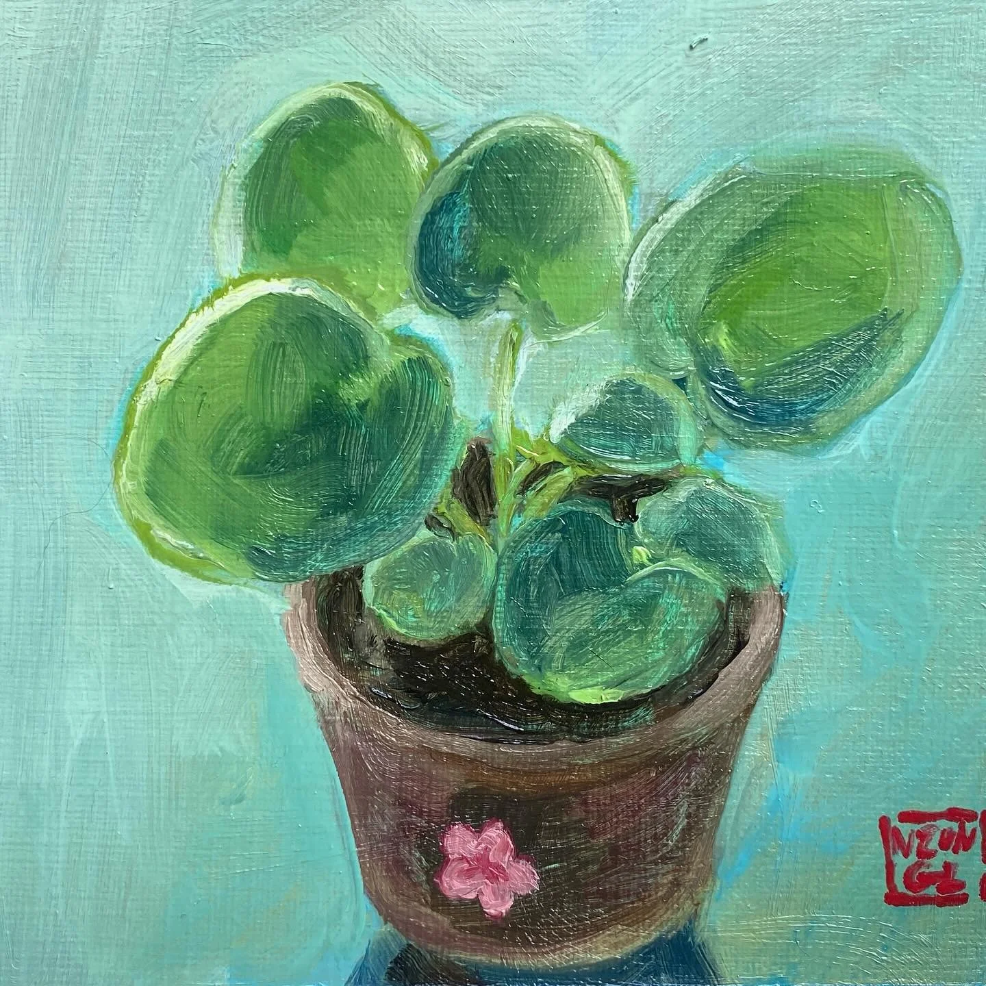 Happy 1st of May or more importantly about a month since I got this plant 🌱˚ ༘♡ ⋆｡˚ ❀ 
.
.
.
#art #painting #plant #stillife #portrait #may