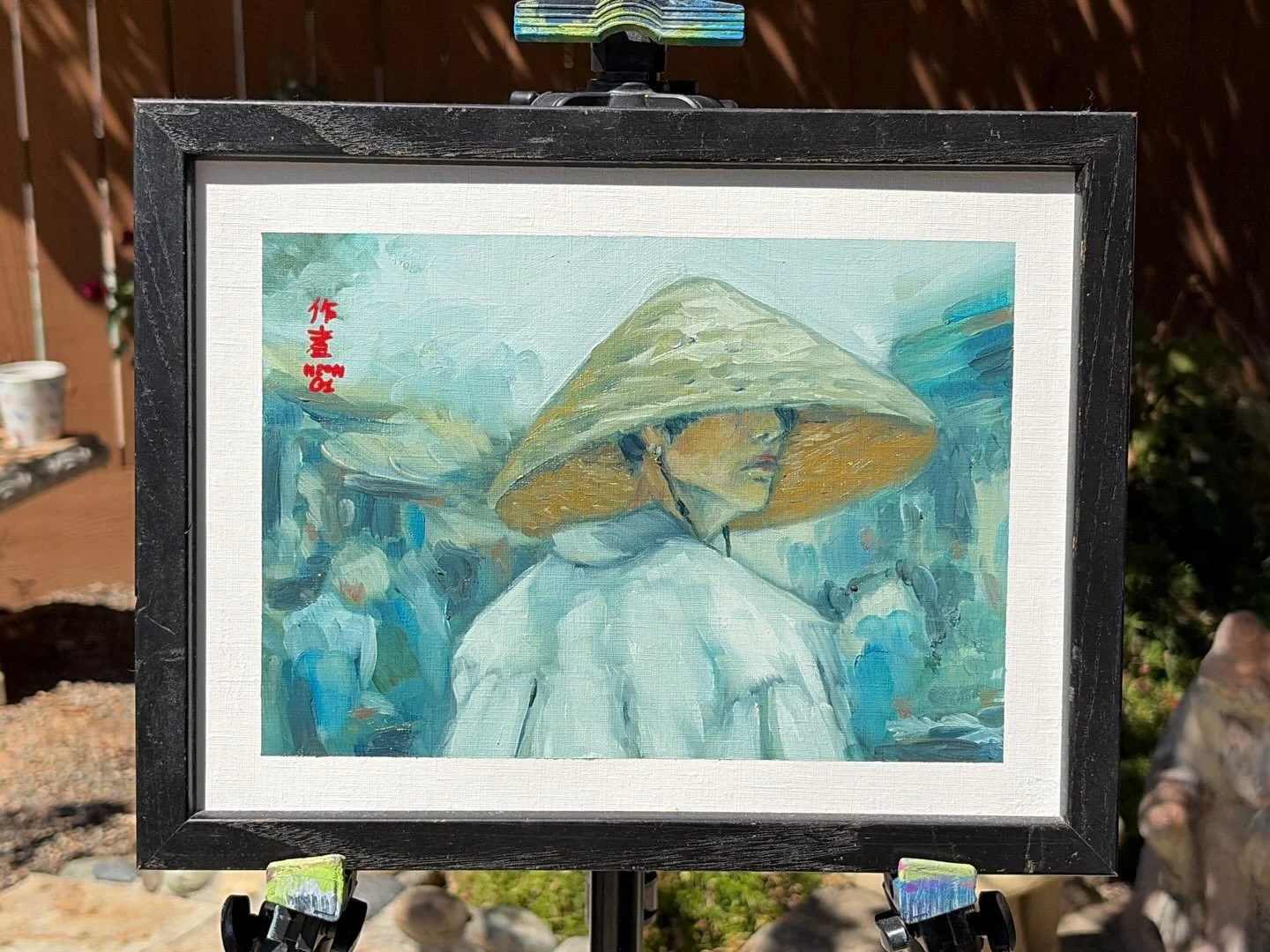 new painting 𖤓*₊ .
.
.
a fun painting i wanted to experiment more with an impressionistic style&mdash; a stepping stone to other paintings i have in mind ᕦʕ &bull;`ᴥ&bull;&acute;ʔᕤ