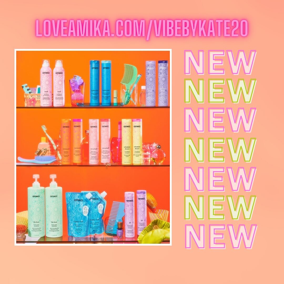 Can&rsquo;t find what you need in the salon? Now you can shop amika through my affiliate link and get your products right at your front door! Just go to https://loveamika.com/vibebykate20 🩷🧡