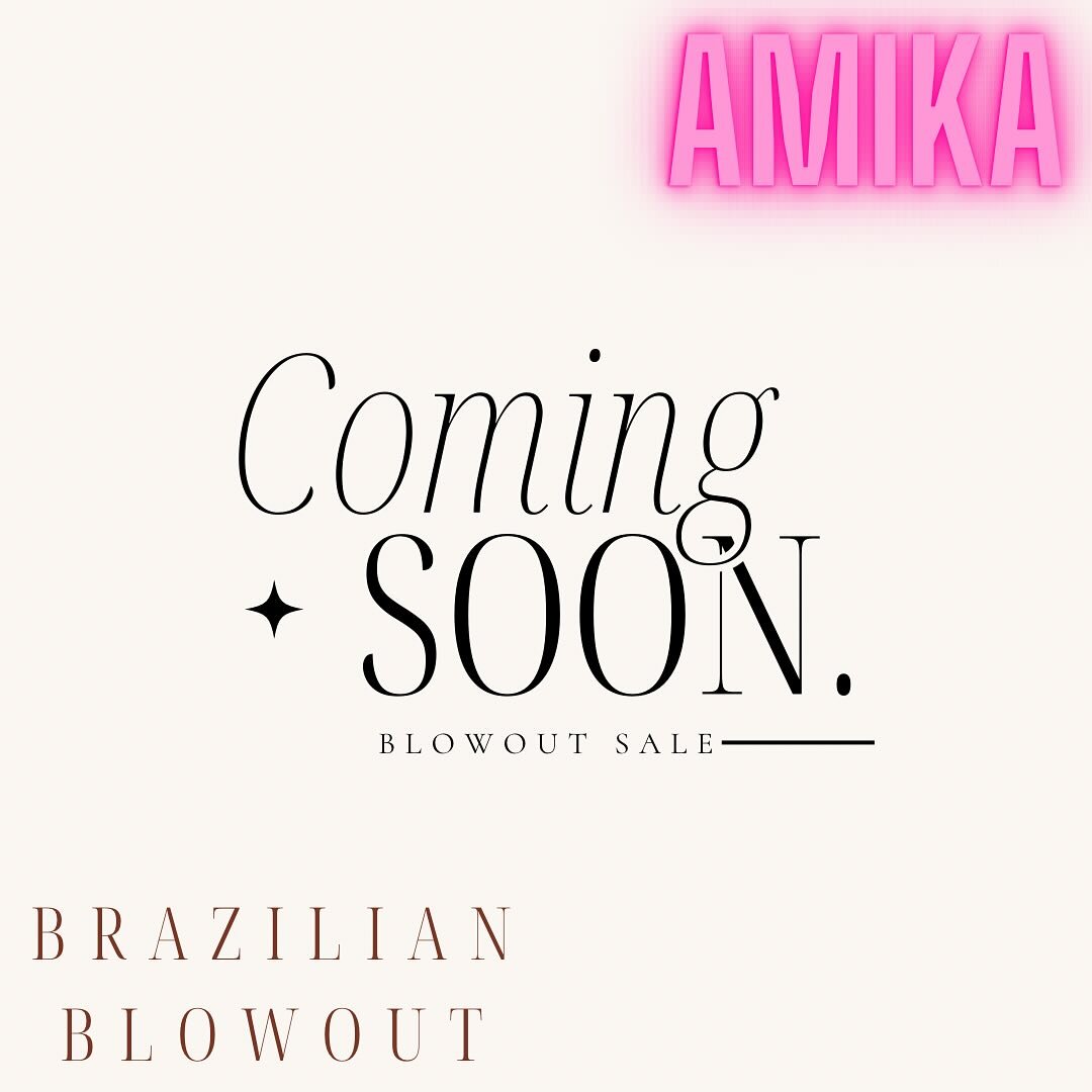 It&rsquo;s time for my annual blowout sale! For the month of MAY Amika&rsquo;s Smooth Over treatment, and Brazilian Blowout will be 20% off! With spring here, my schedule is filling up quickly! So be sure to get your treatment booked early! 

(Brazil