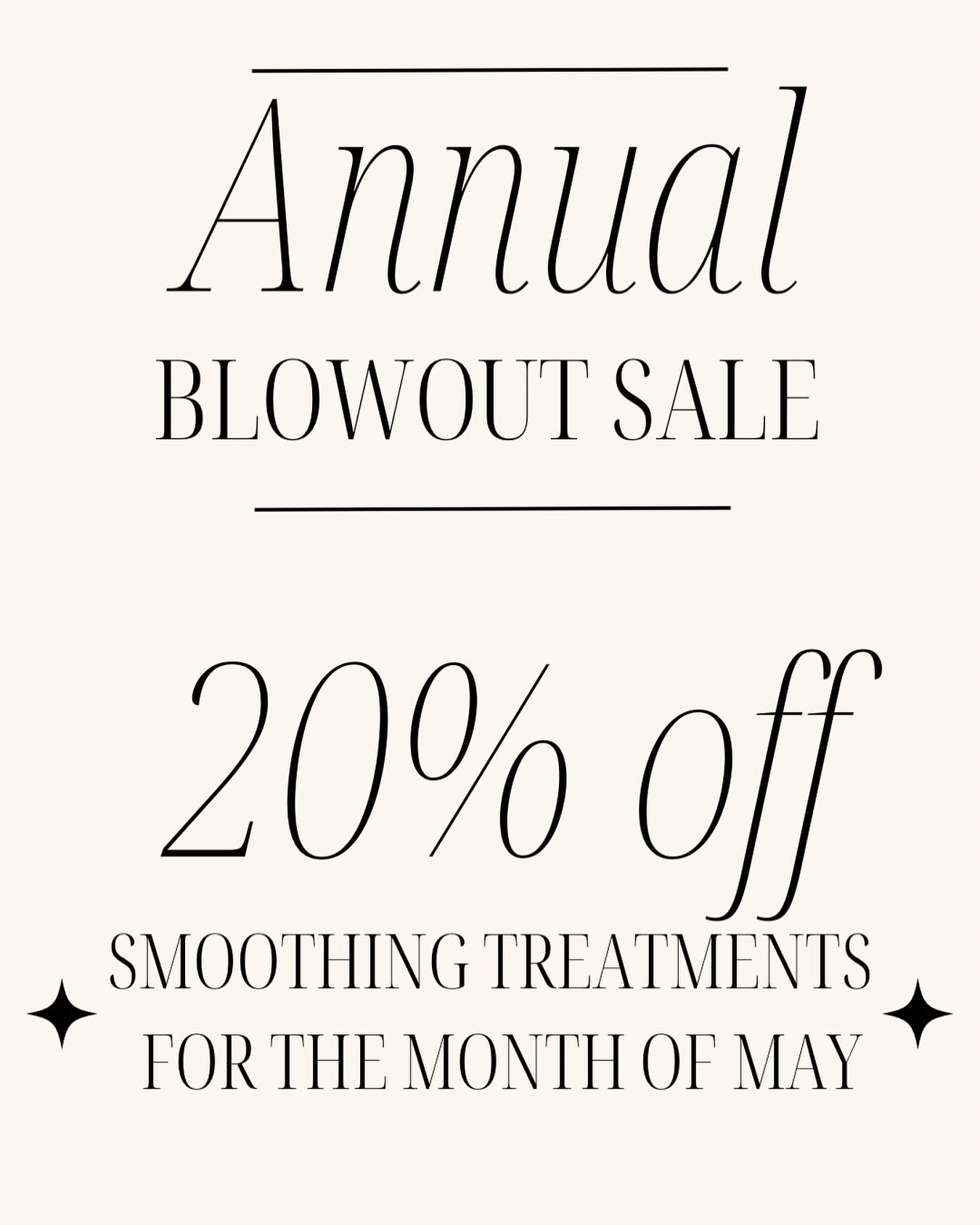 ✨ 20% off Smooth Over and Brazilian Blowout!✨ for the month of May take advantage of this amazing deal! Limited spots left. Click the link in my bio to book!