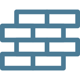 Stylized blue icon of a brick wall, often used to represent security or a firewall.